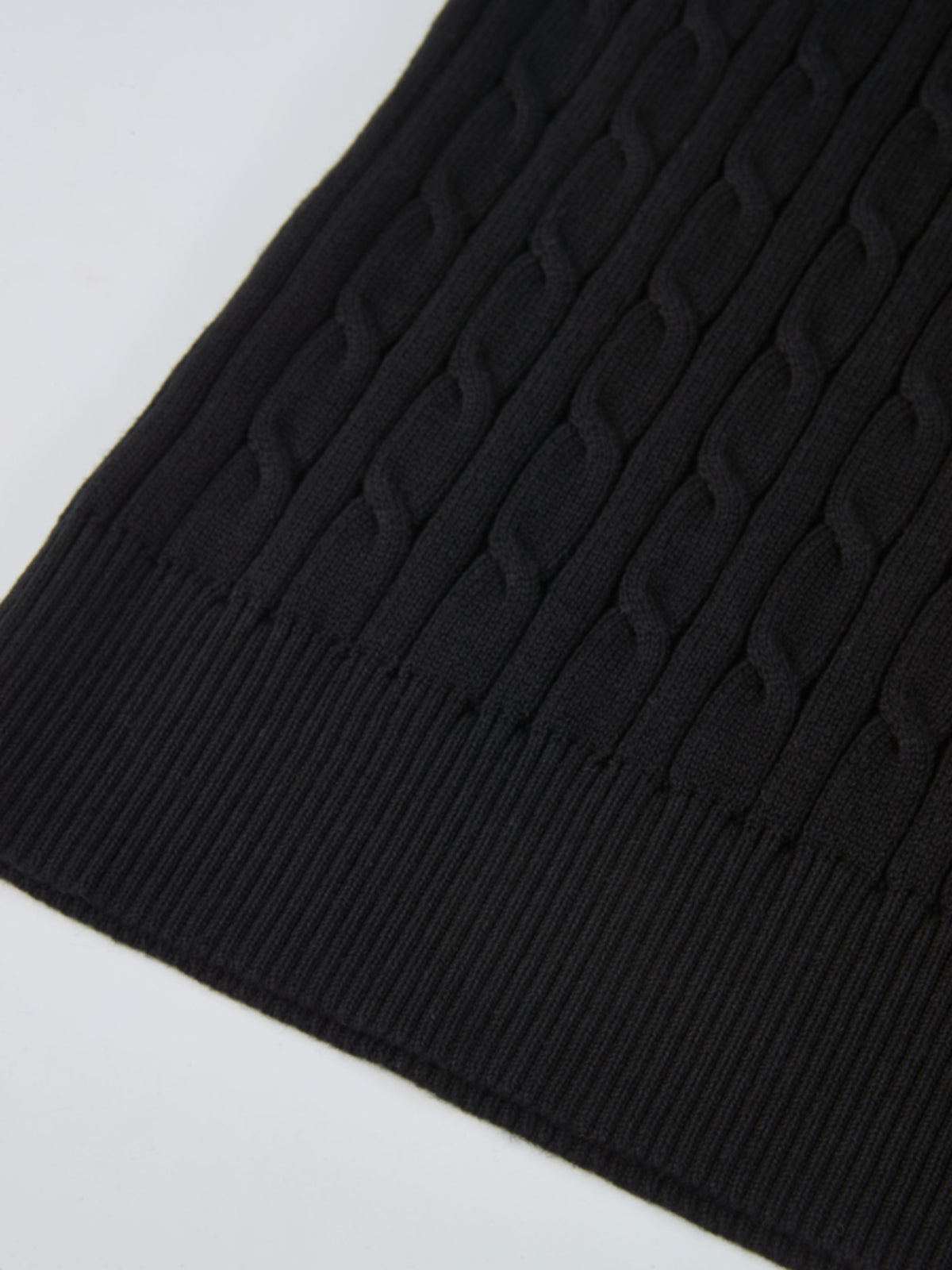 Collared Cable Sweater - Black
