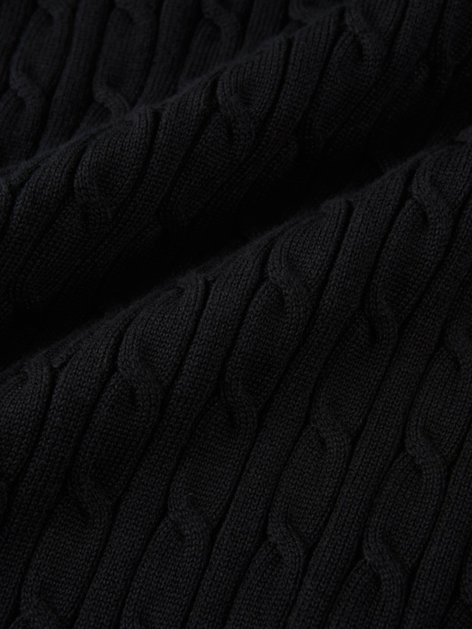 Collared Cable Sweater - Black