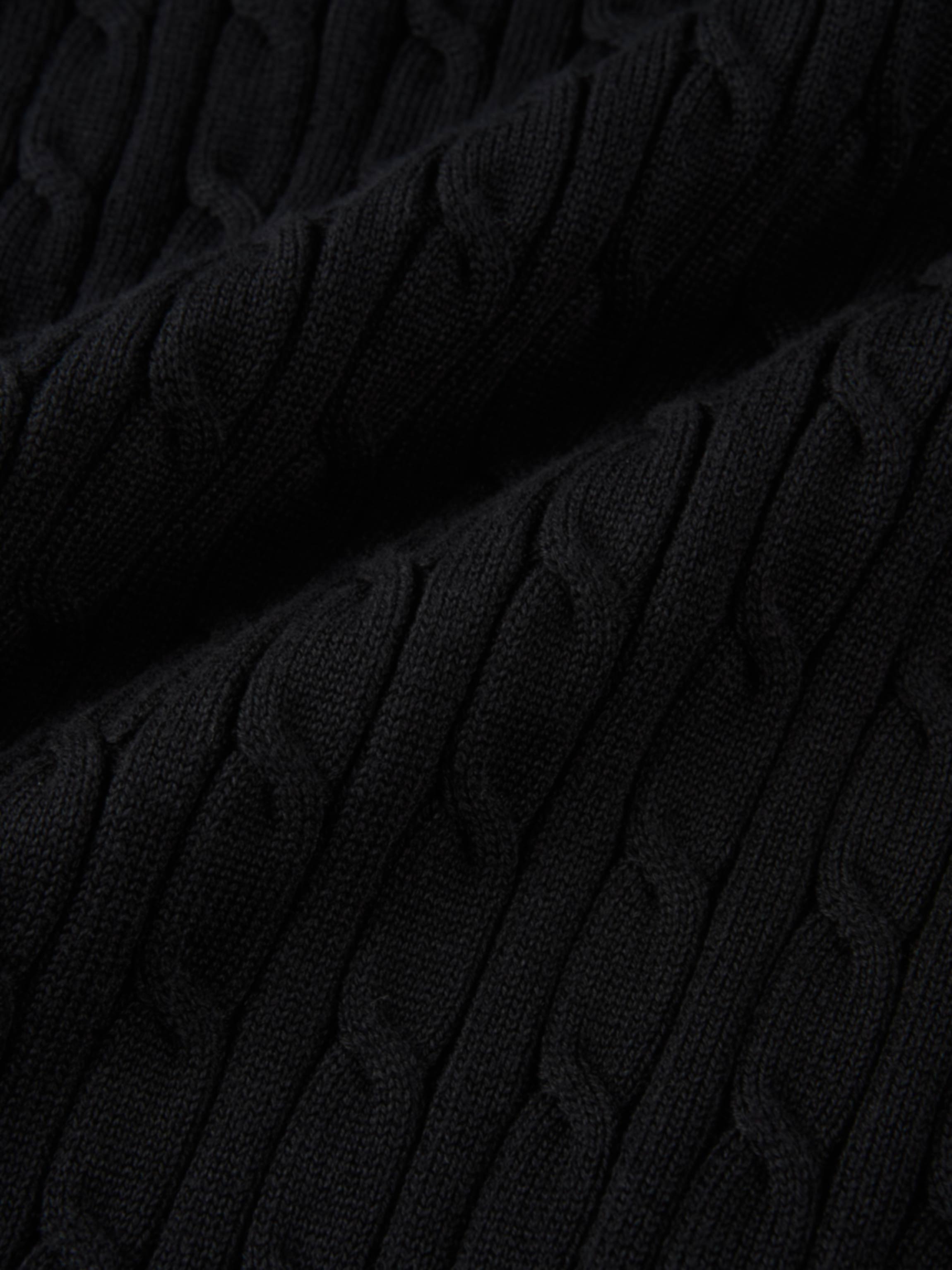 Collared Cable Sweater - Black