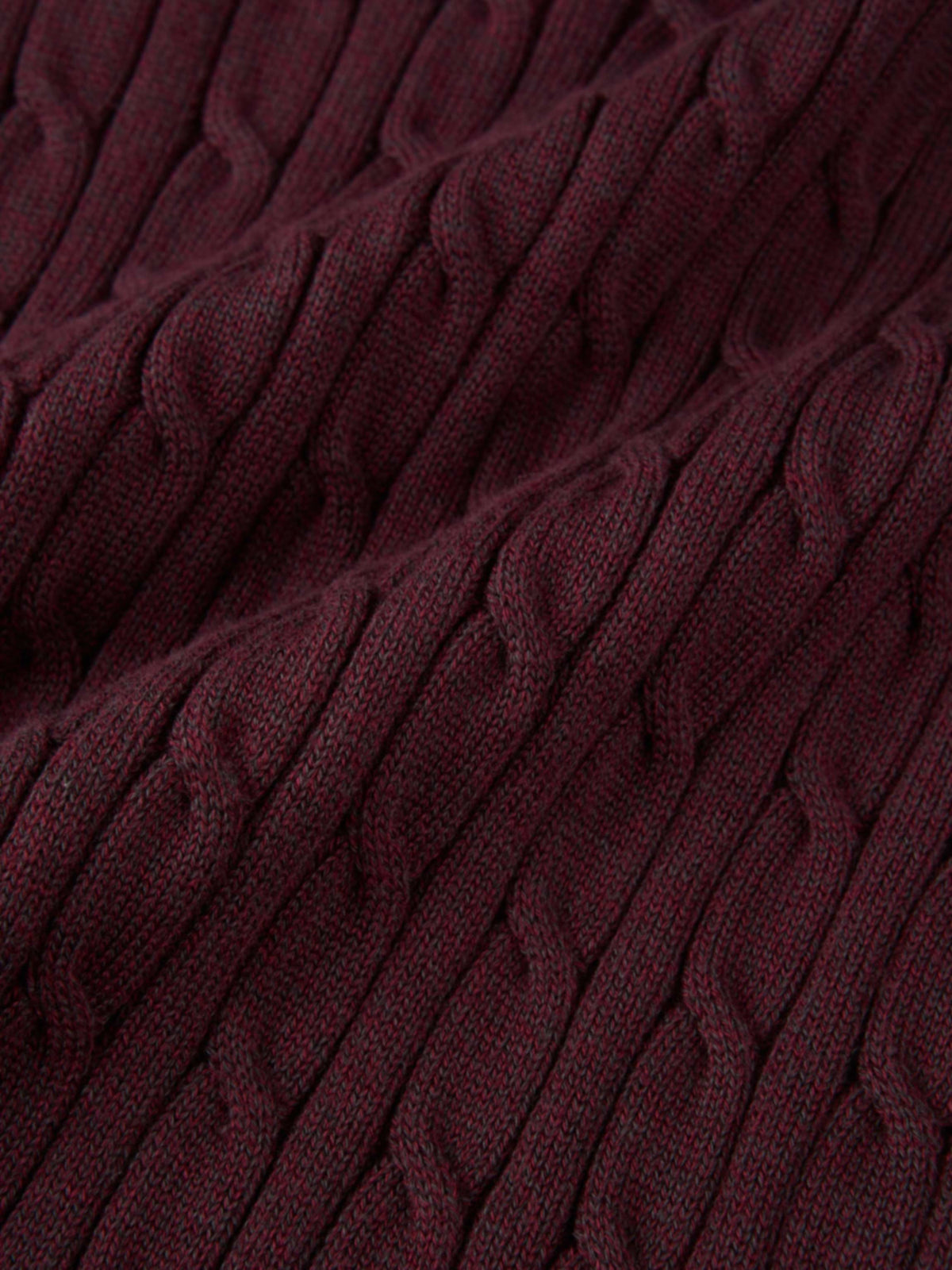 Collared Cable Sweater - Burgundy
