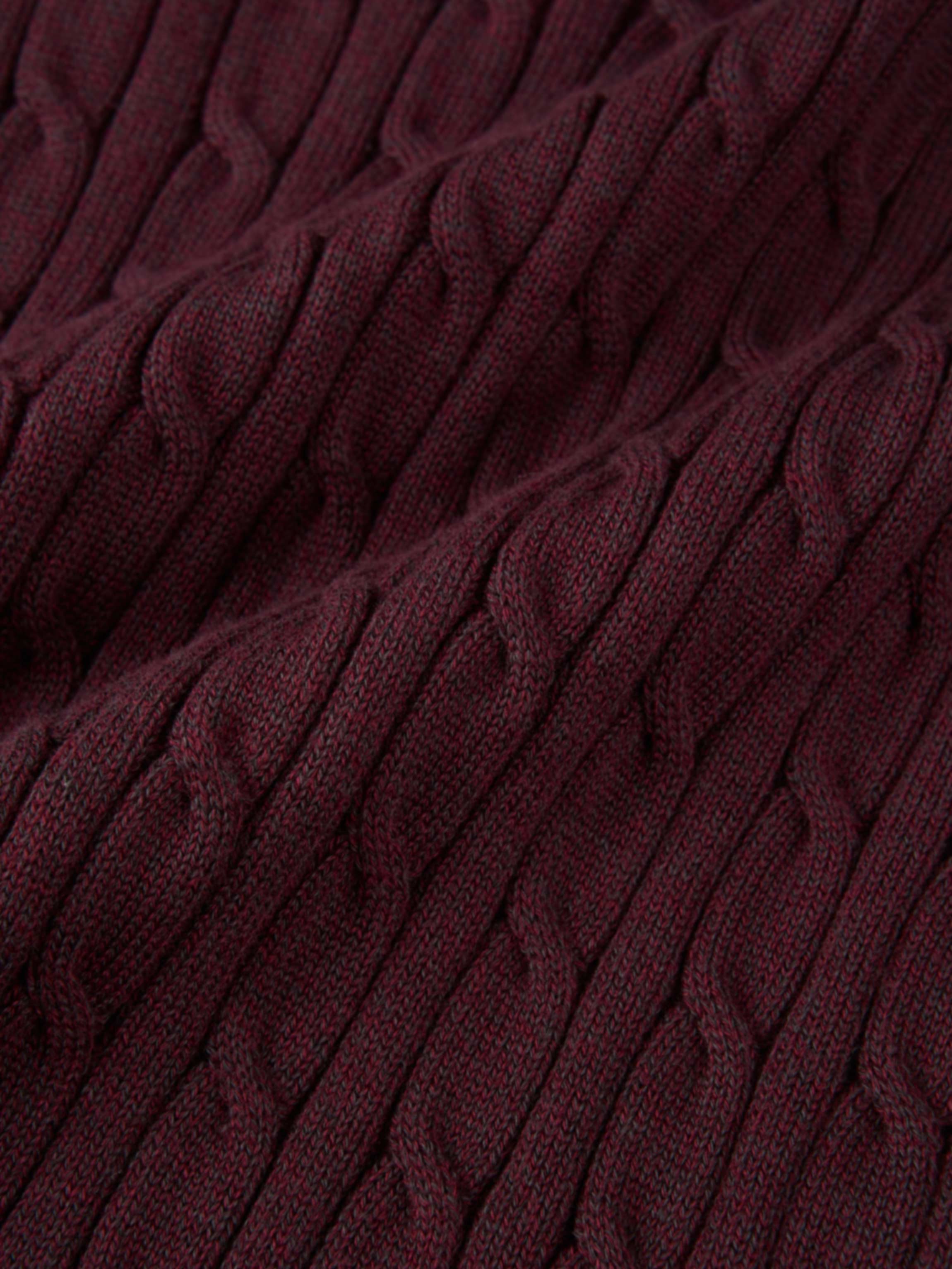 Collared Cable Sweater - Burgundy