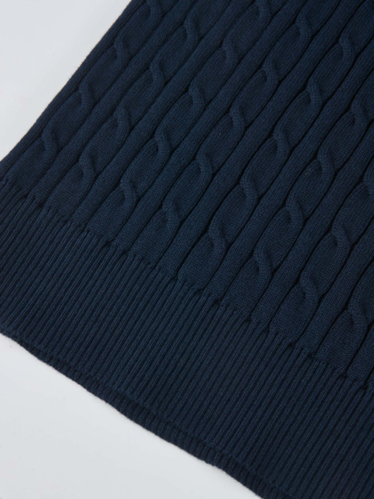 Collared Cable Sweater - Navy
