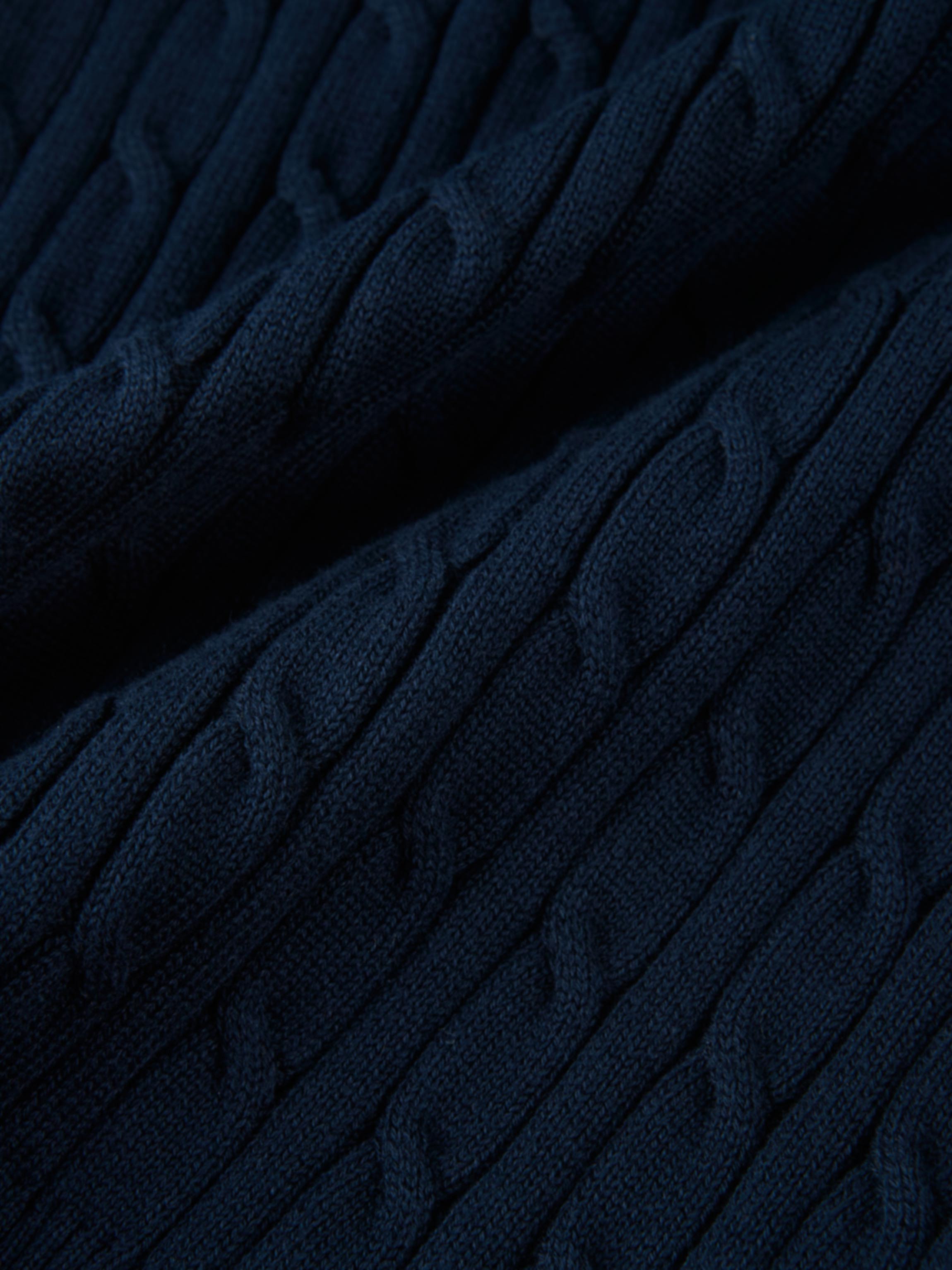 Collared Cable Sweater - Navy
