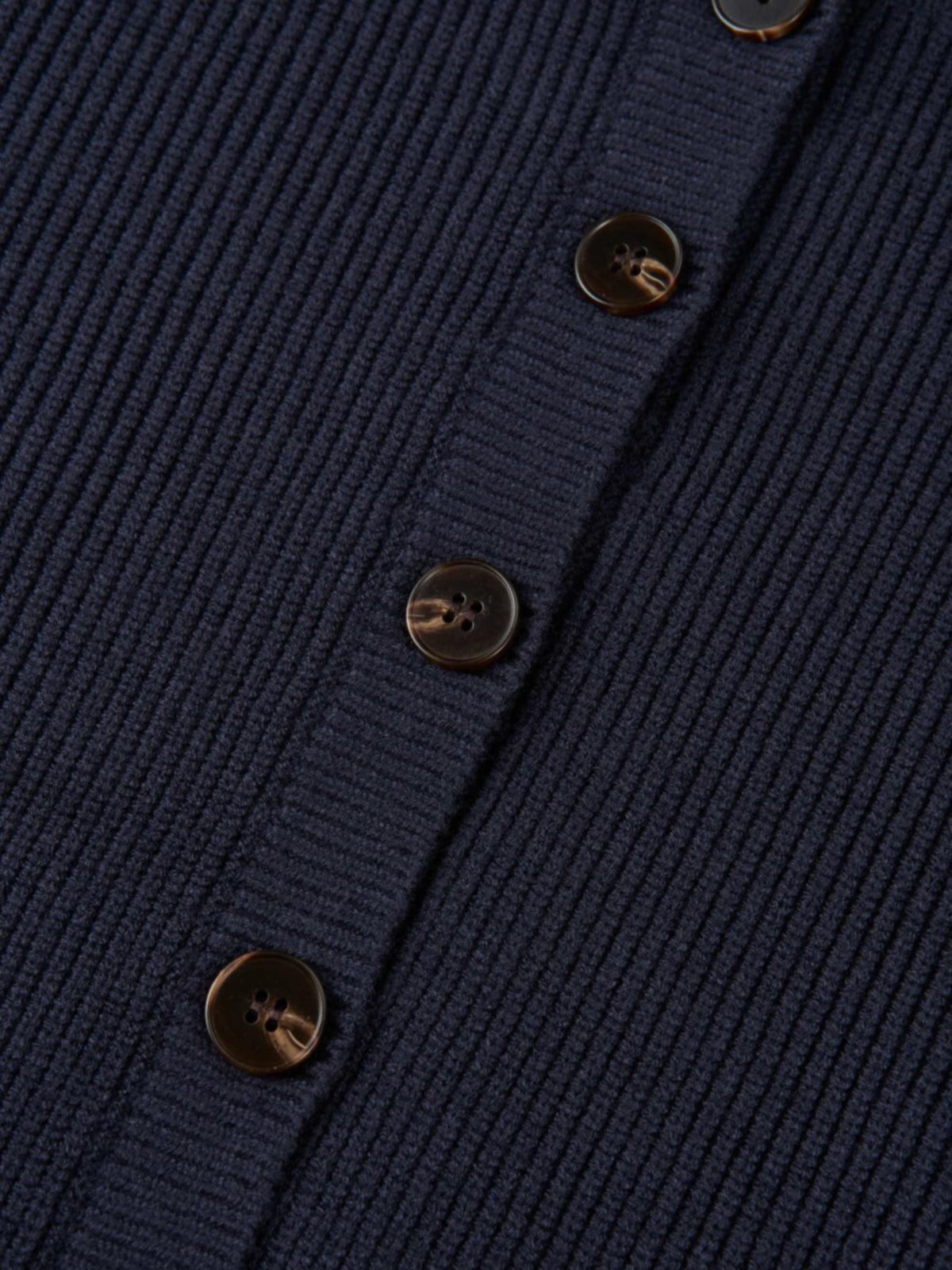 Boxy Crew Neck Button Down Cardigan - Navy