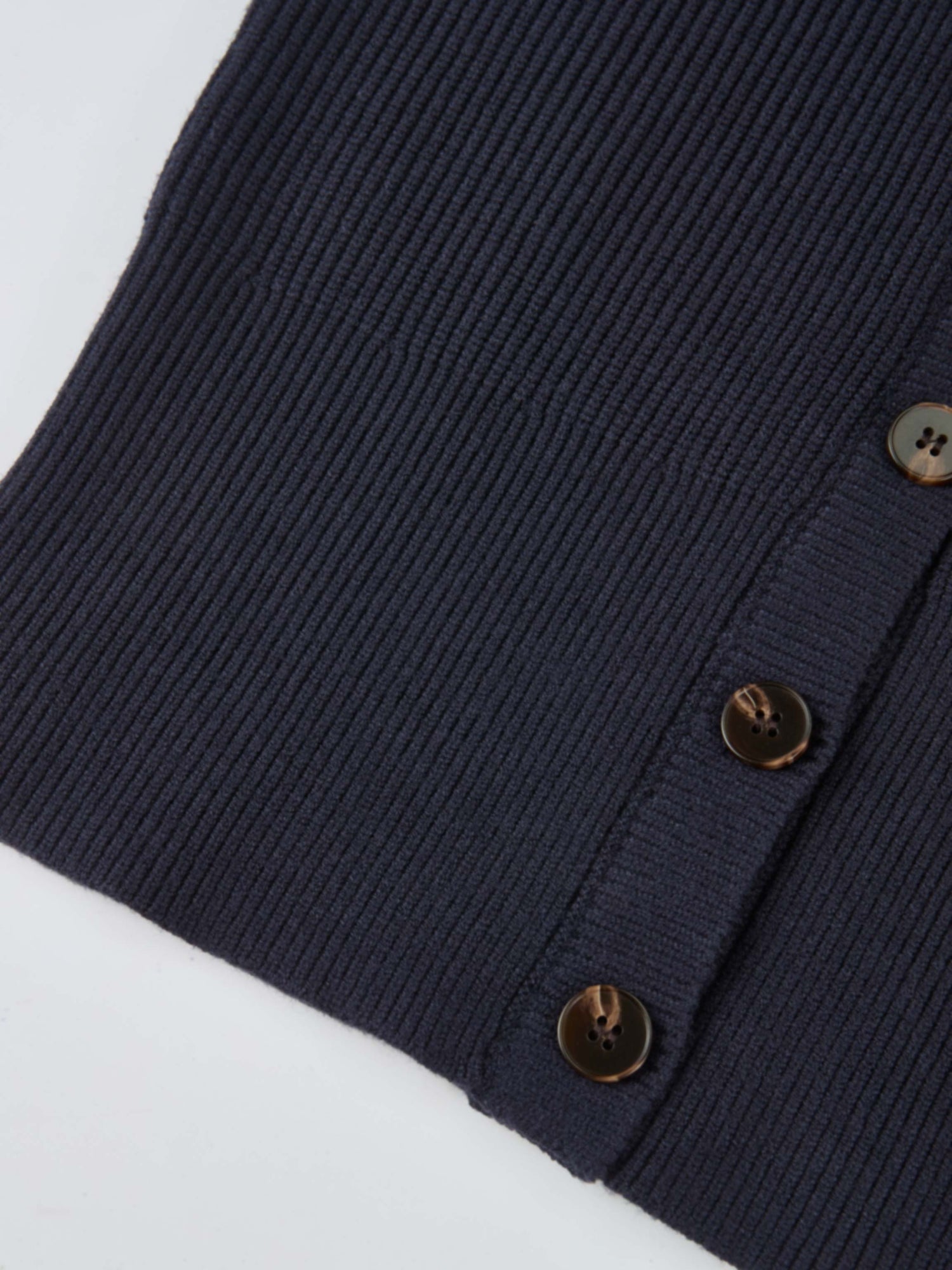 Boxy Crew Neck Button Down Cardigan - Navy