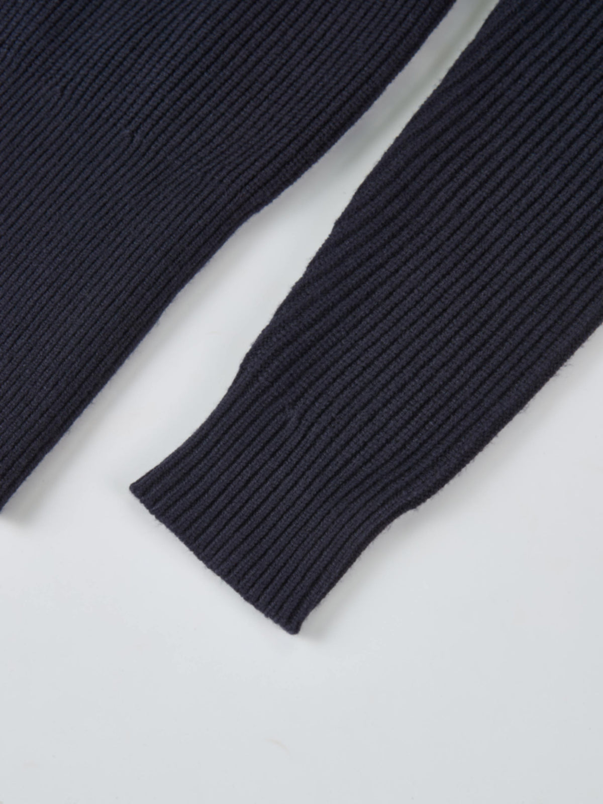 Boxy Crew Neck Button Down Cardigan - Navy
