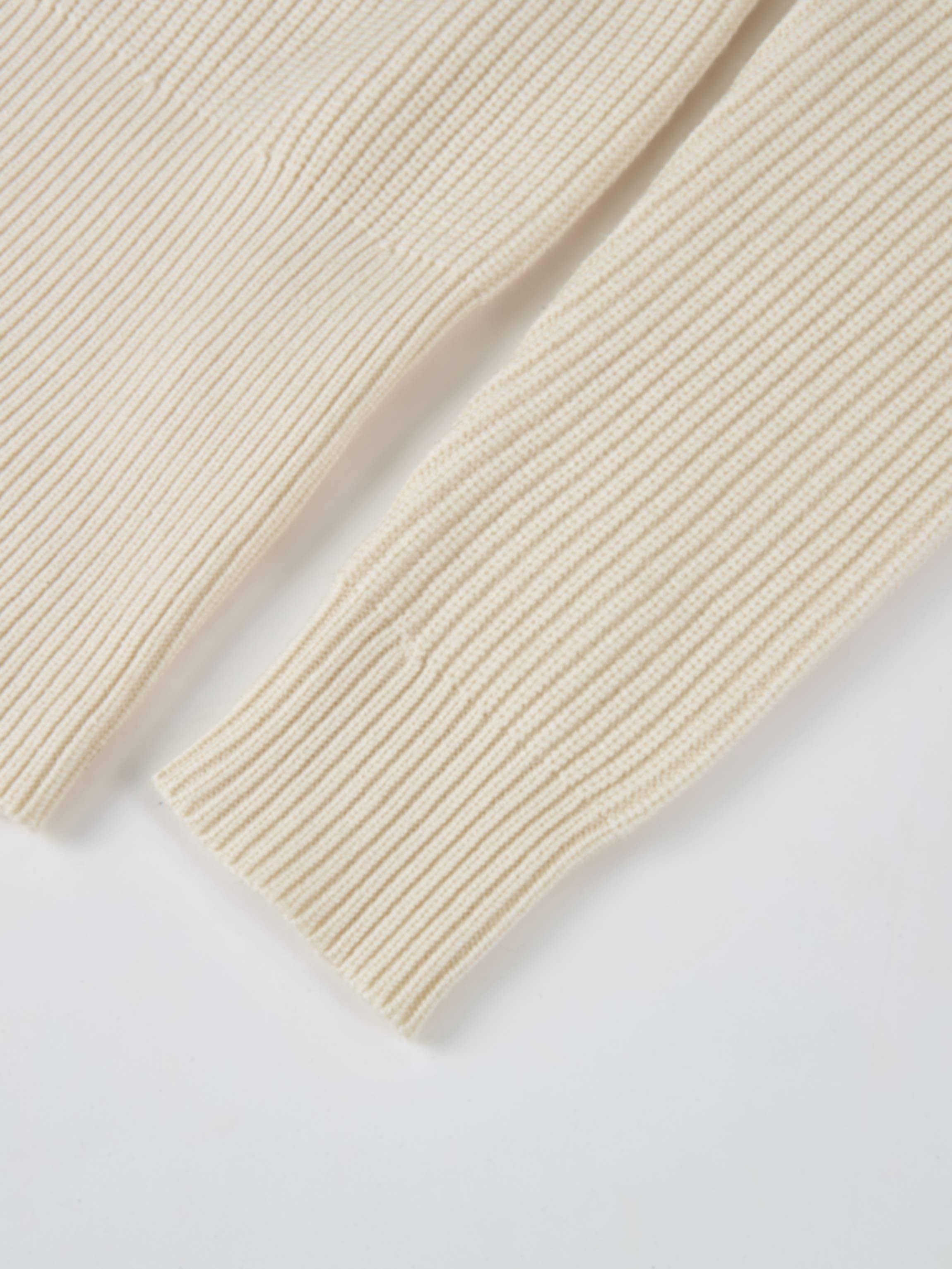 Boxy Crew Neck Button Down Cardigan - Cream