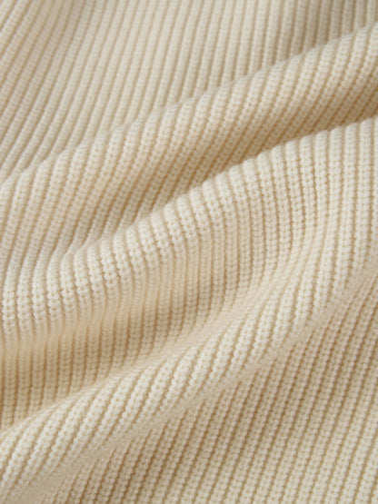 Boxy Crew Neck Button Down Cardigan - Cream