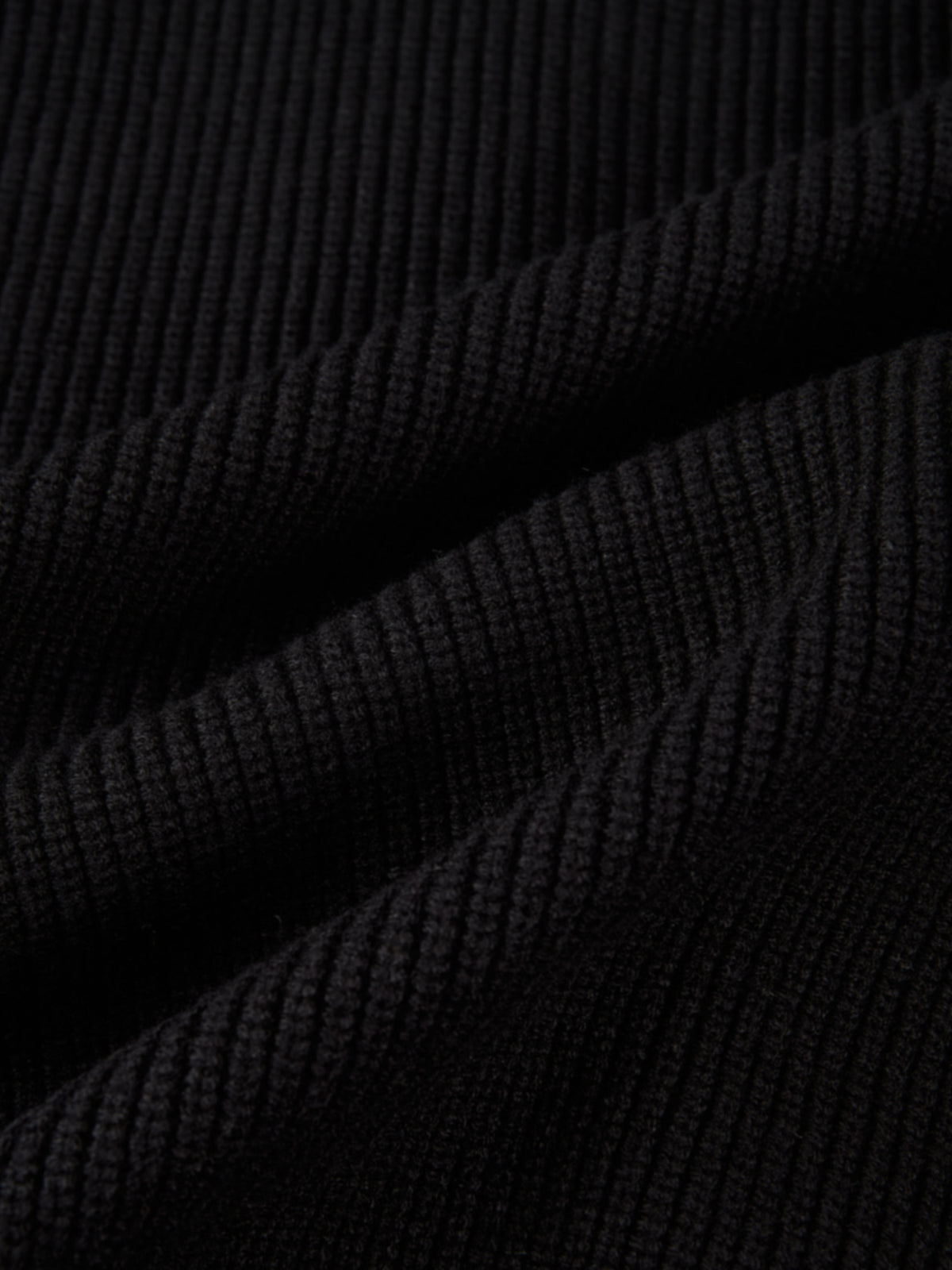Boxy Crew Neck Button Down Cardigan - Black