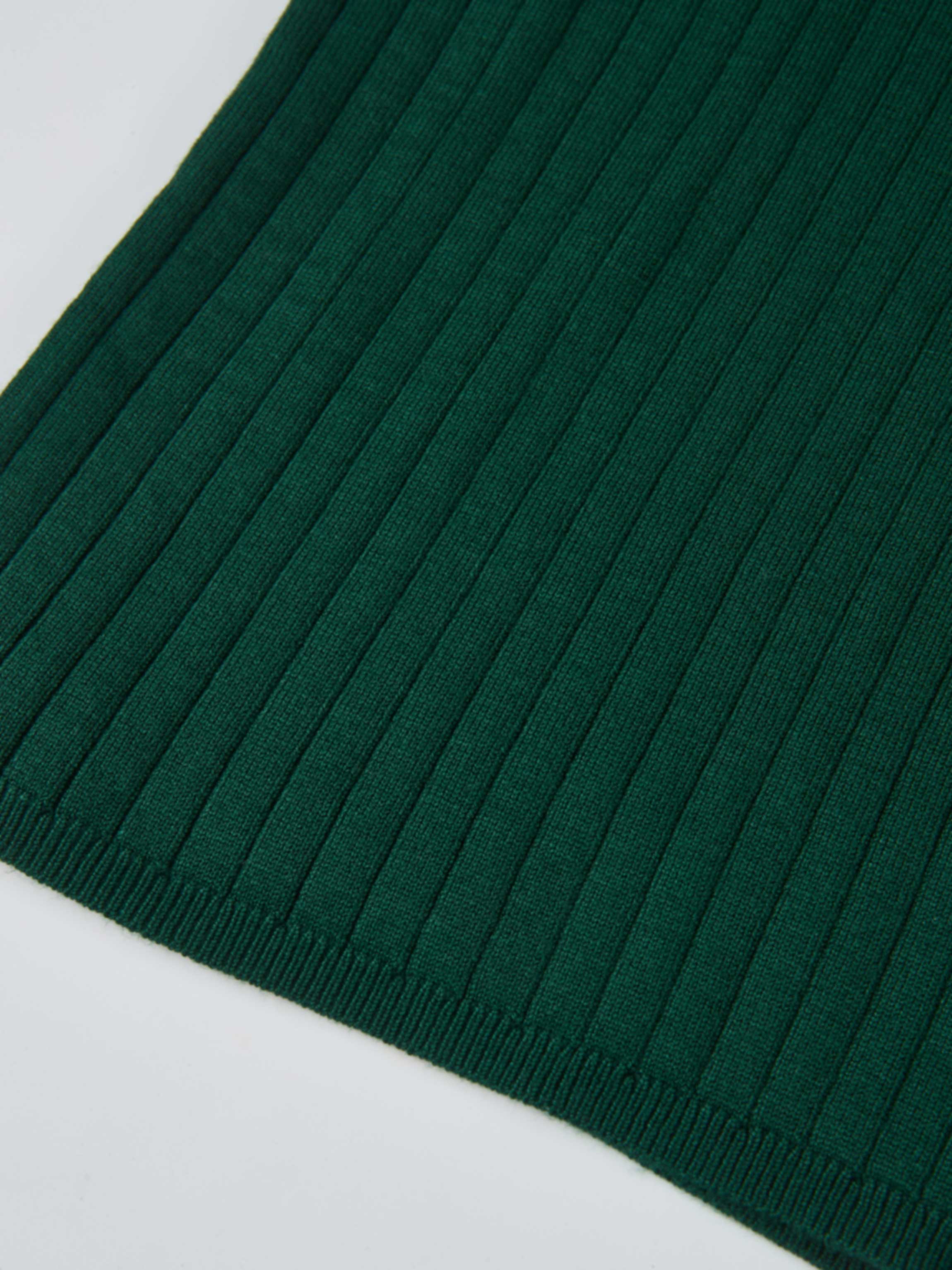 Ribbed Polo Sweater - Green/Grey Stripe