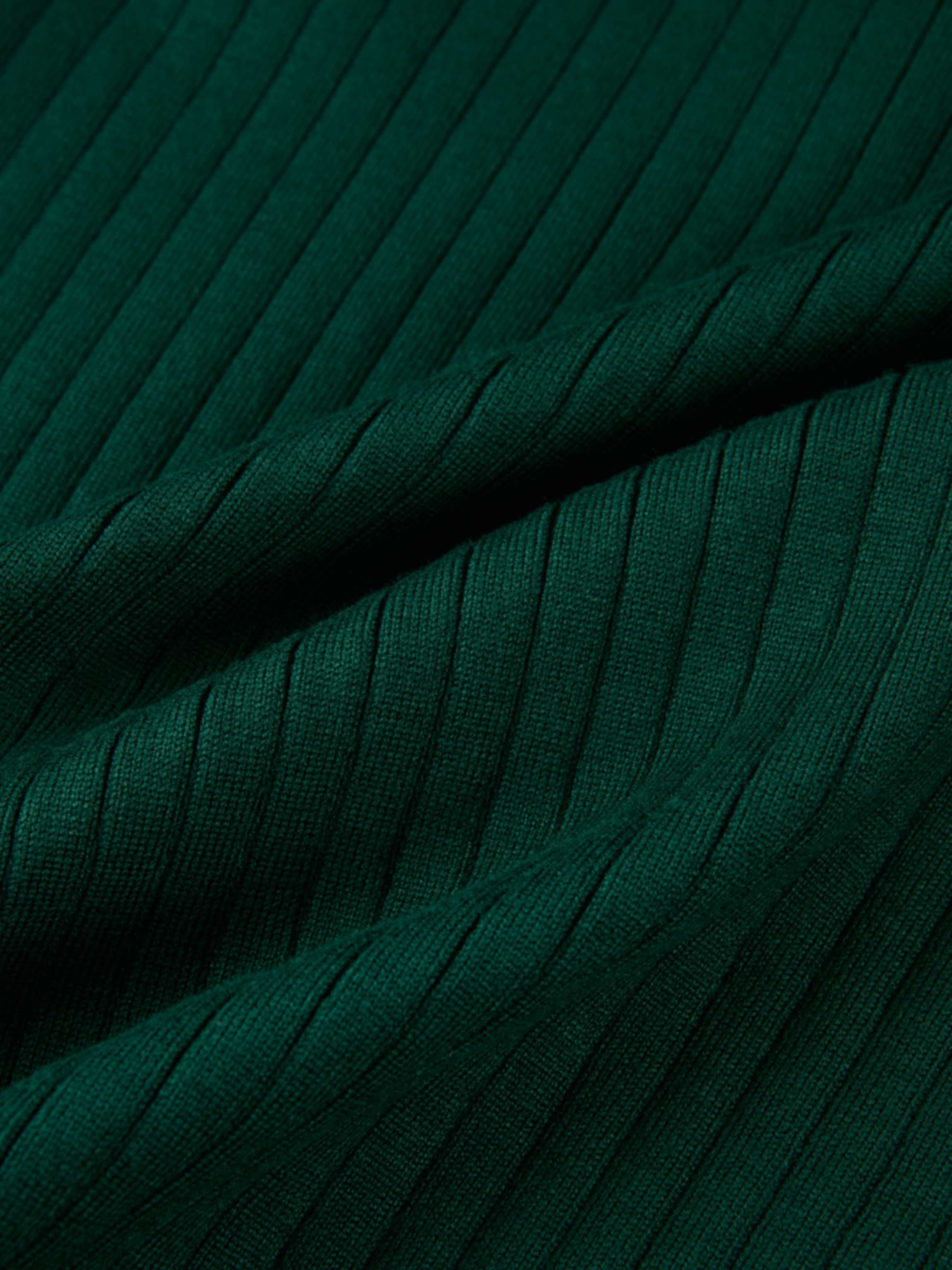 Ribbed Polo Sweater - Green/Grey Stripe