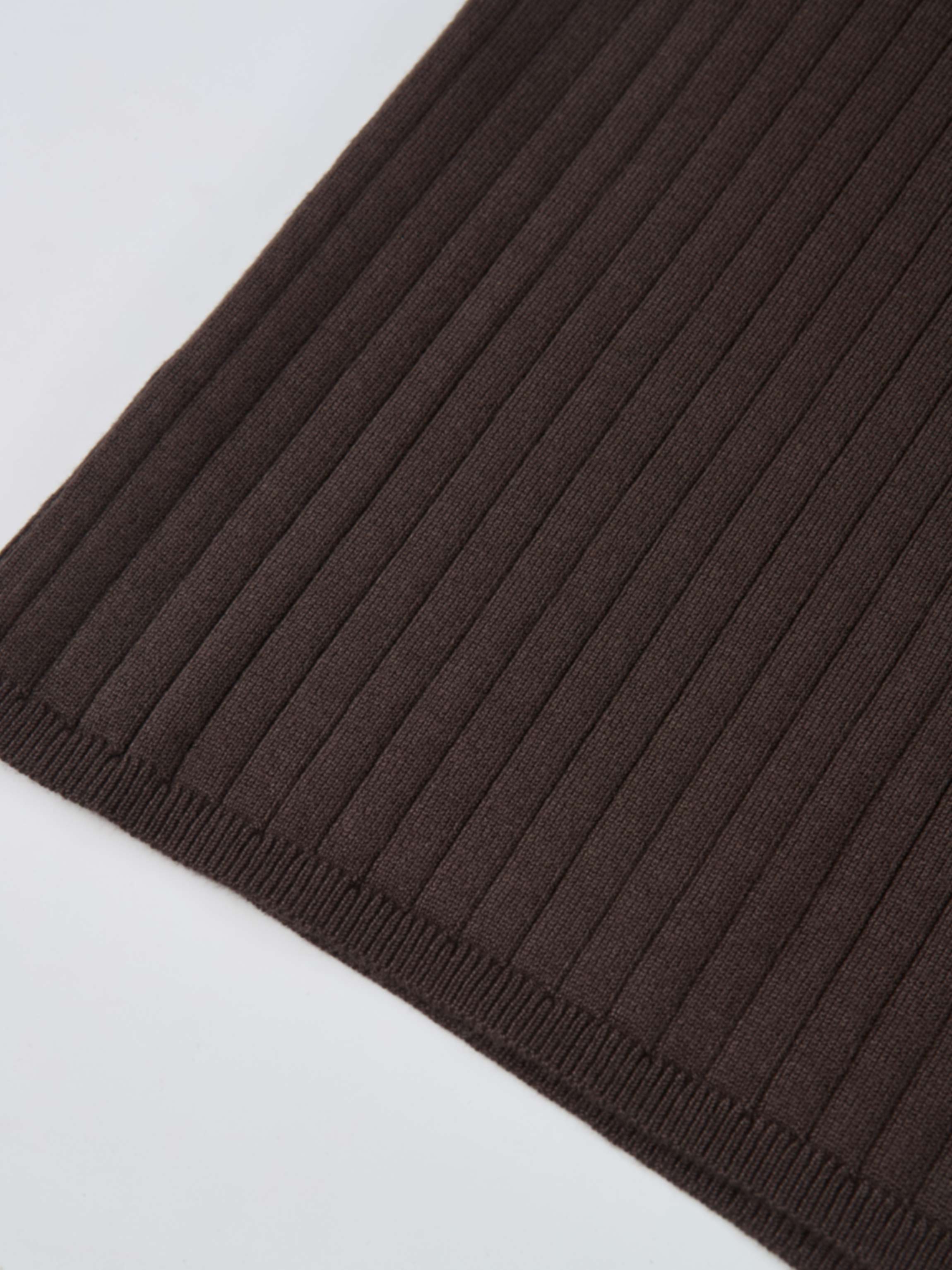 Ribbed Polo Sweater - Brown/Cream Stripe