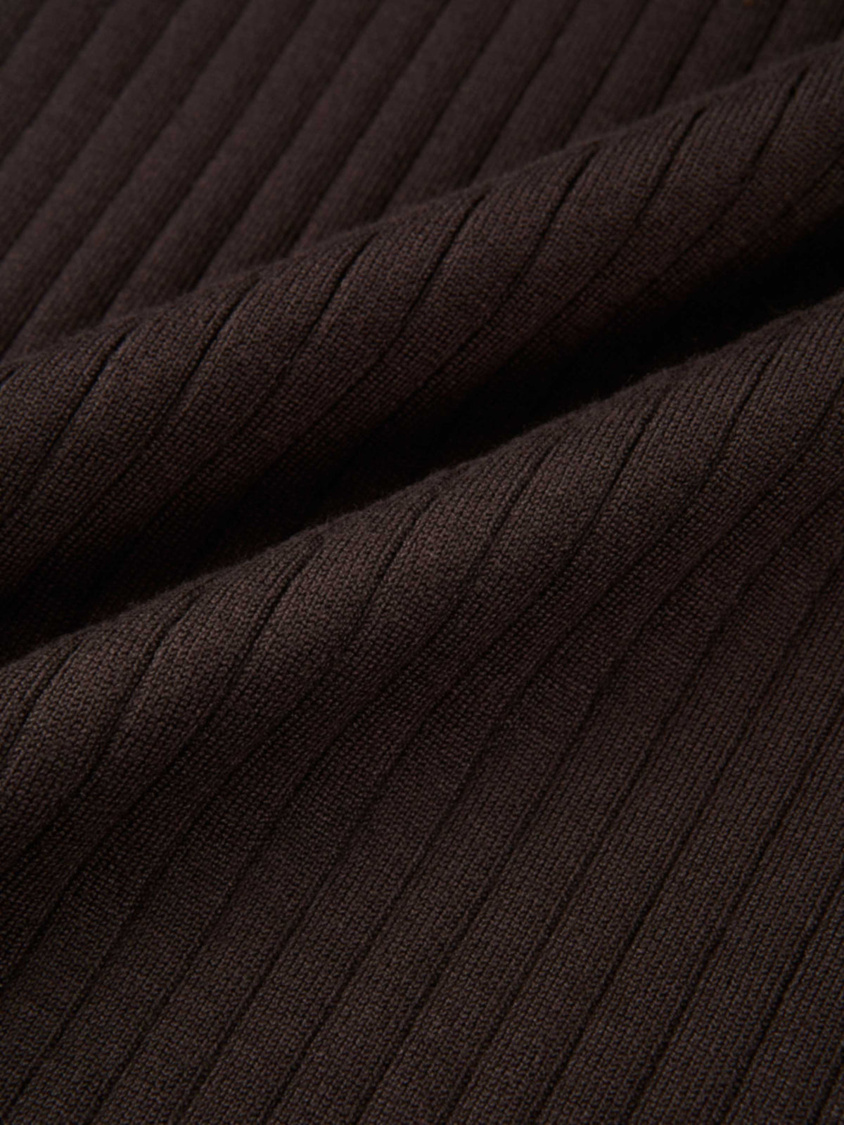 Ribbed Polo Sweater - Brown/Cream Stripe