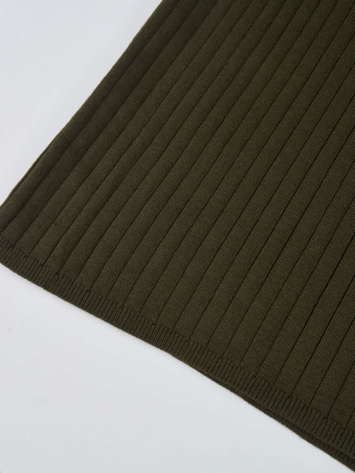 Ribbed Polo Sweater - Green/Grey Stripe