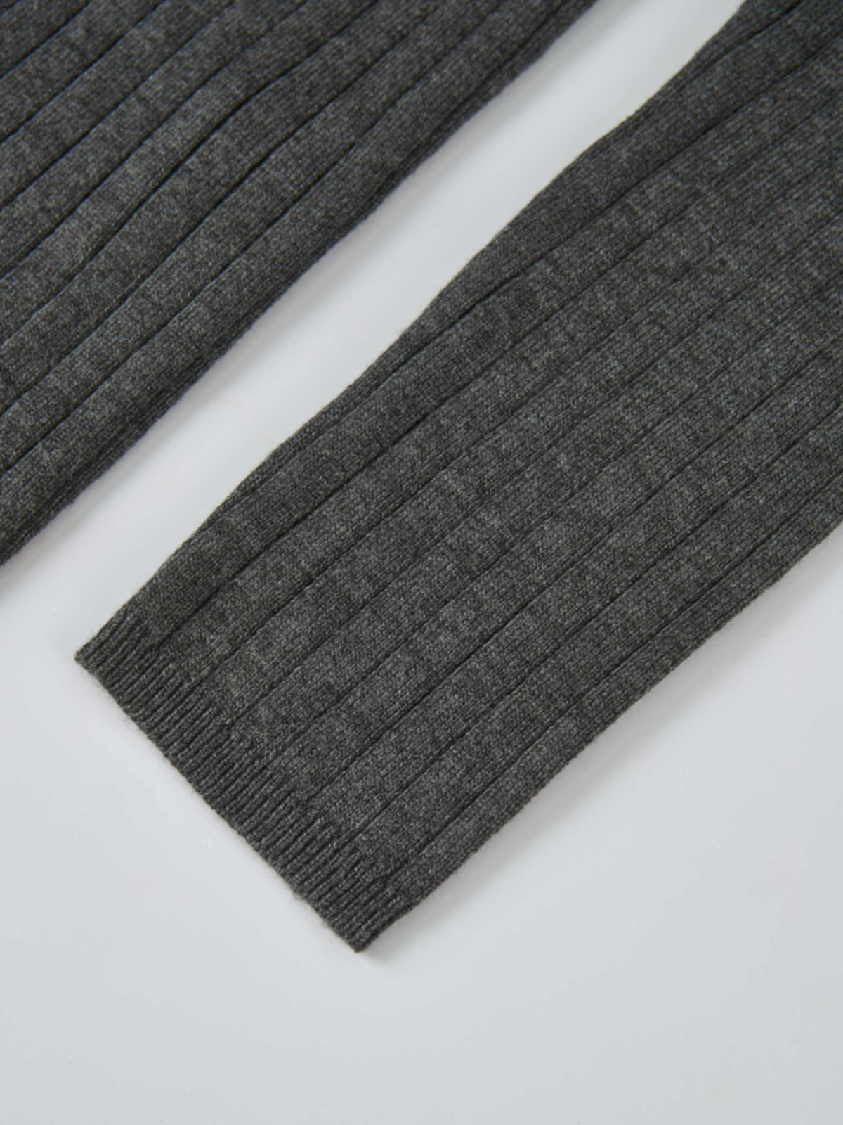 Ribbed Polo Sweater - Grey/Black Stripe