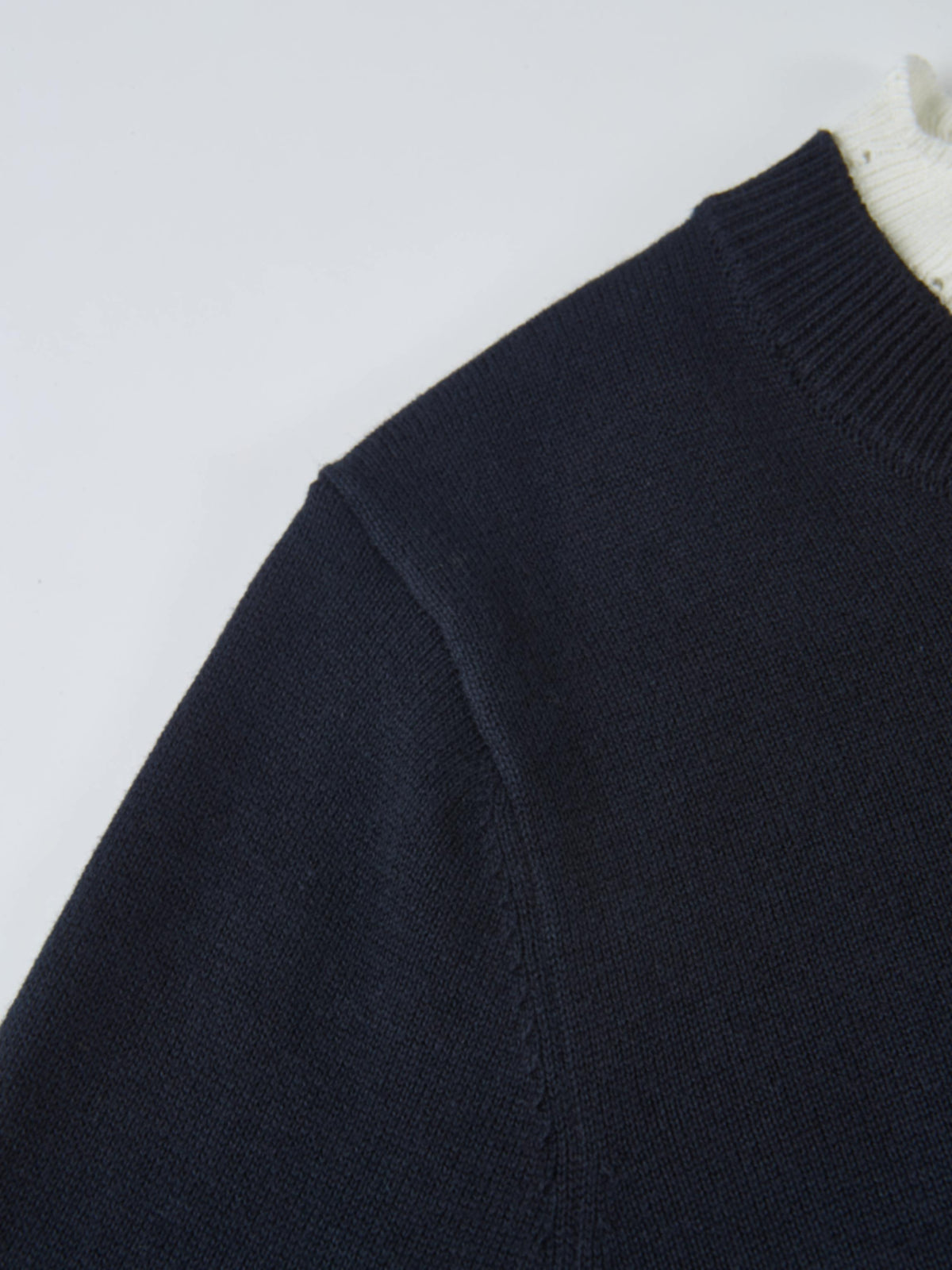 Eyelet Knit Trim Cardigan - Navy