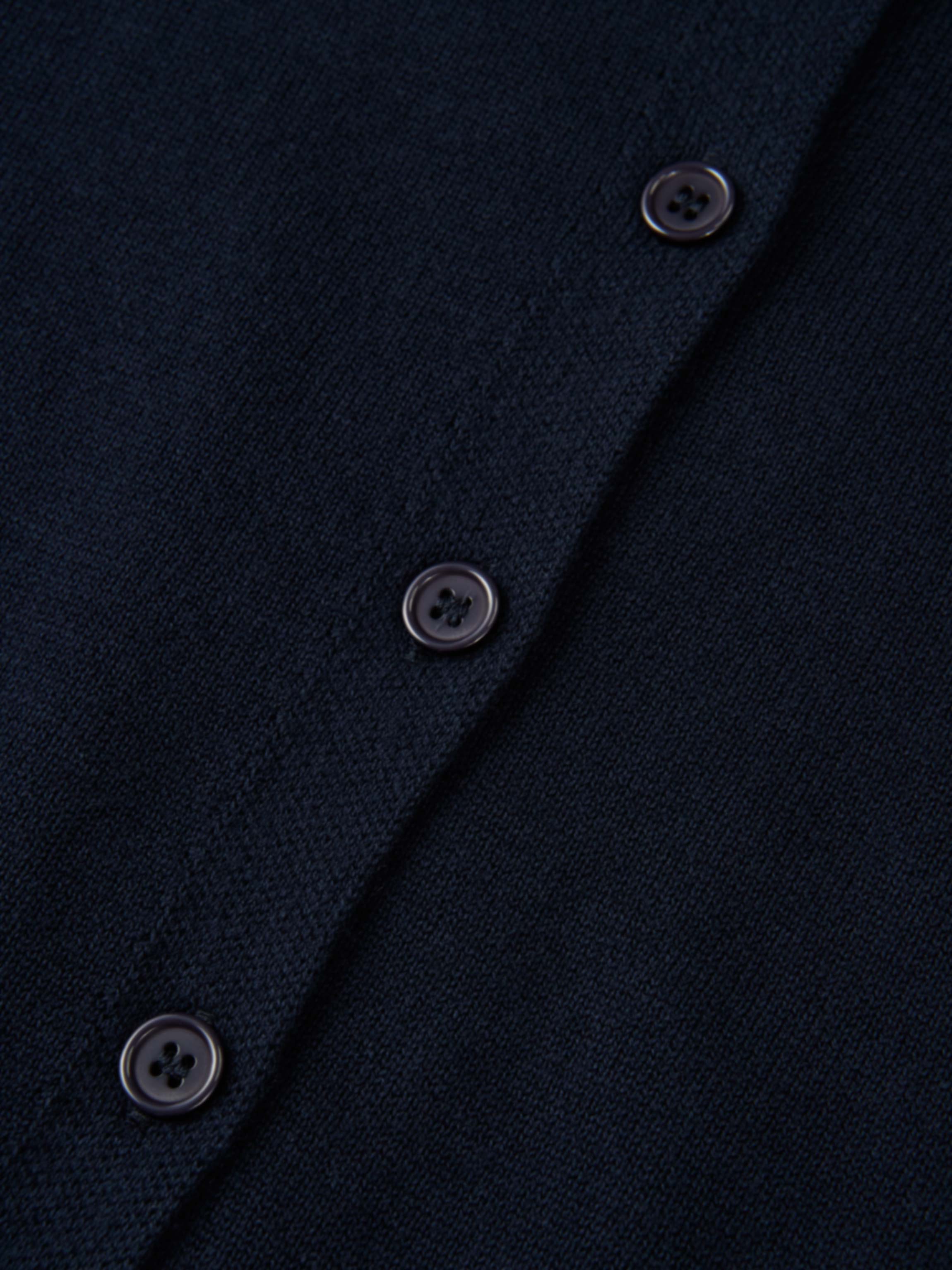 Eyelet Knit Trim Cardigan - Navy