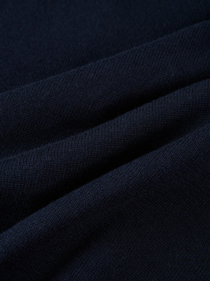 Eyelet Knit Trim Cardigan - Navy