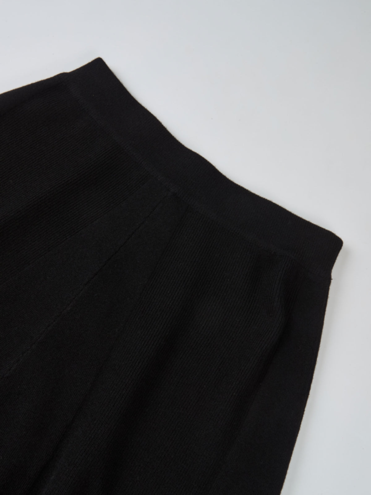 Soft Knit Mixed Ribbed Skirt - Black