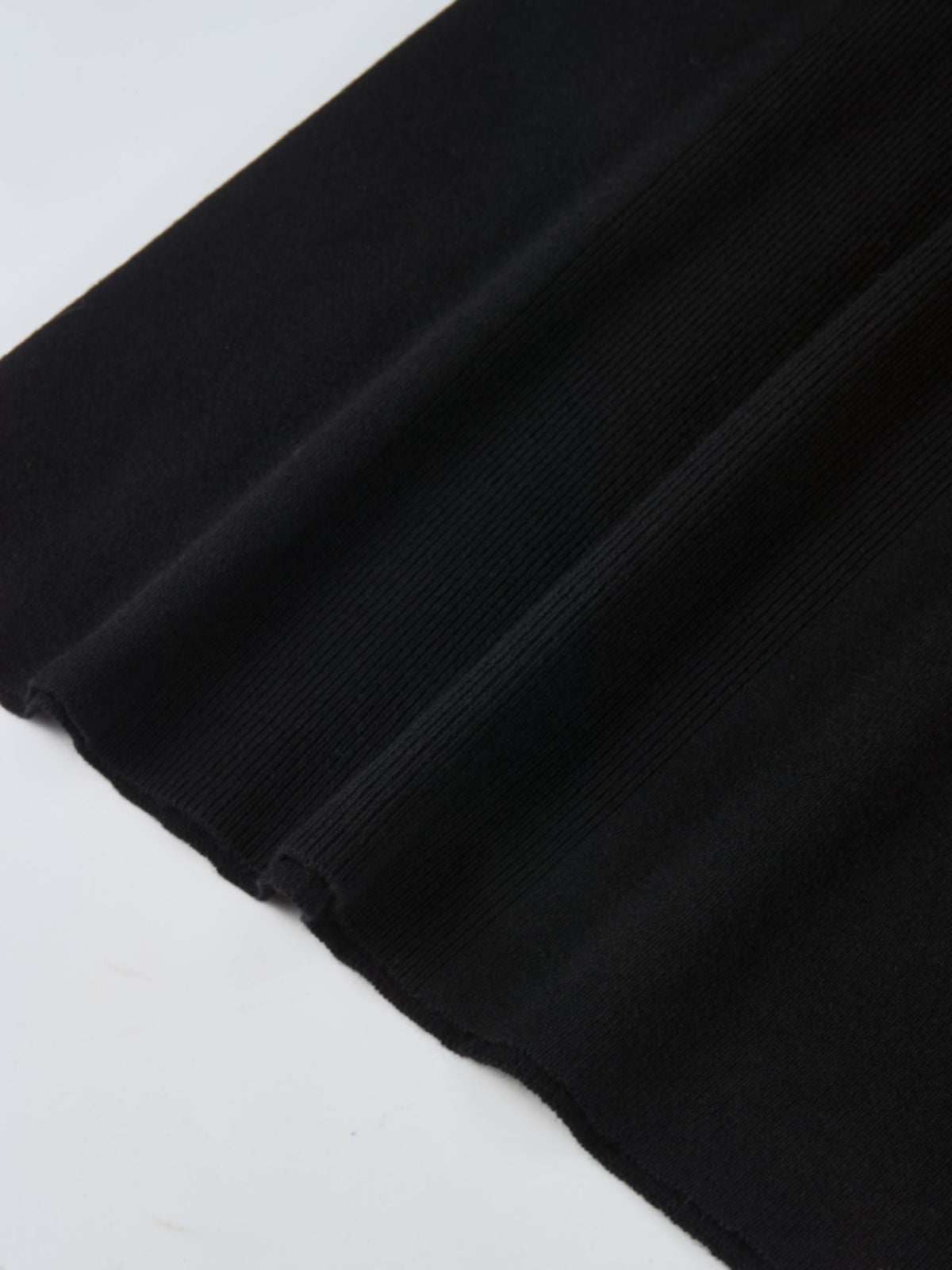 Soft Knit Mixed Ribbed Skirt - Black