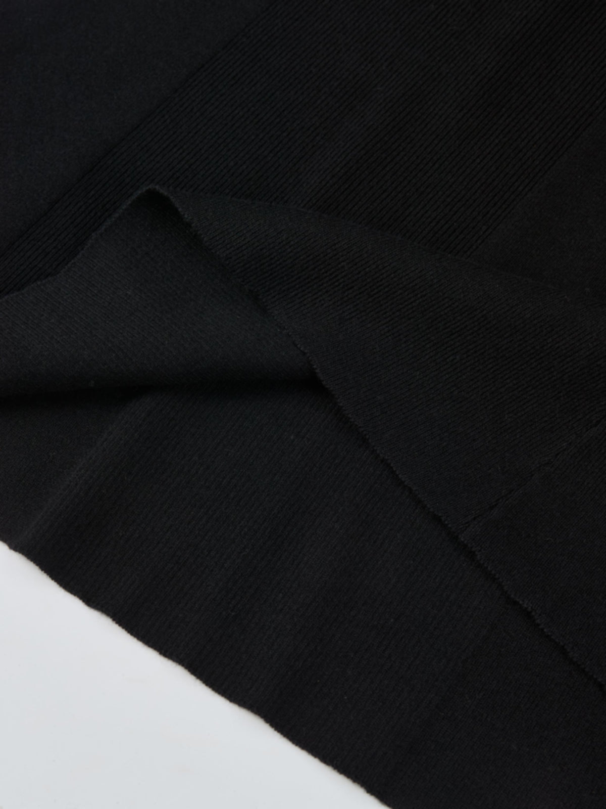 Soft Knit Mixed Ribbed Skirt - Black