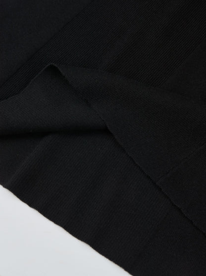 Soft Knit Mixed Ribbed Skirt - Black