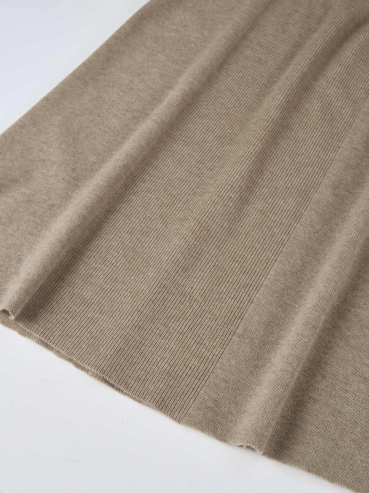 Soft Knit Mixed Ribbed Skirt - Oatmeal