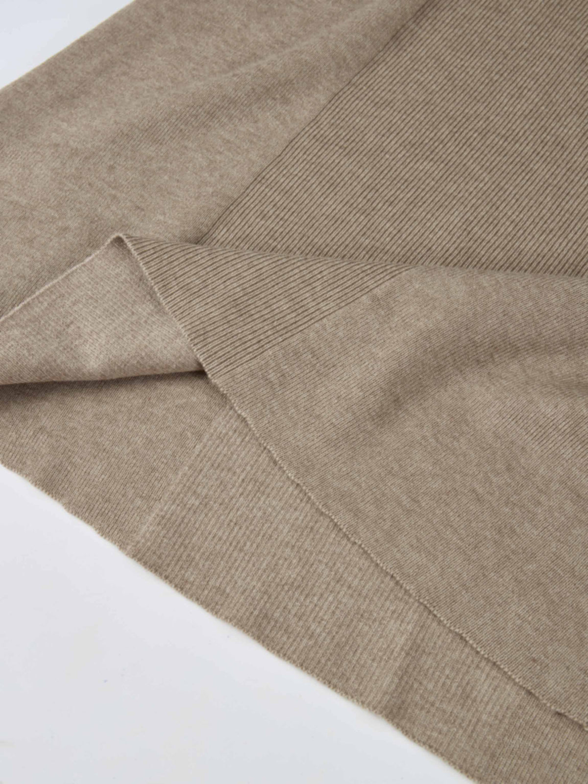 Soft Knit Mixed Ribbed Skirt - Oatmeal