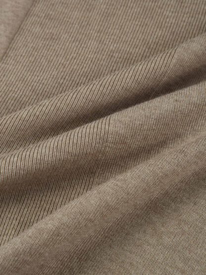 Soft Knit Mixed Ribbed Skirt - Oatmeal