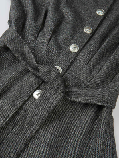 Herringbone Sparkle Dress- Grey