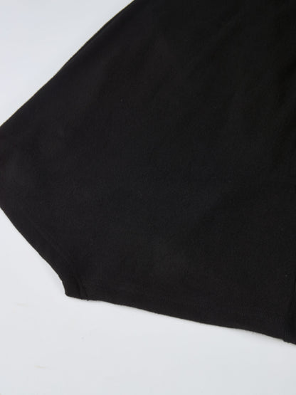 Sleeve Detail Princess Style Knit Dress - Black