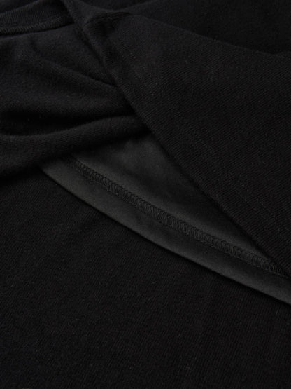 Sleeve Detail Princess Style Knit Dress - Black