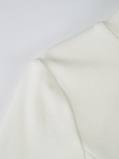 Sleeve Detail Princess Style Knit Dress - Cream