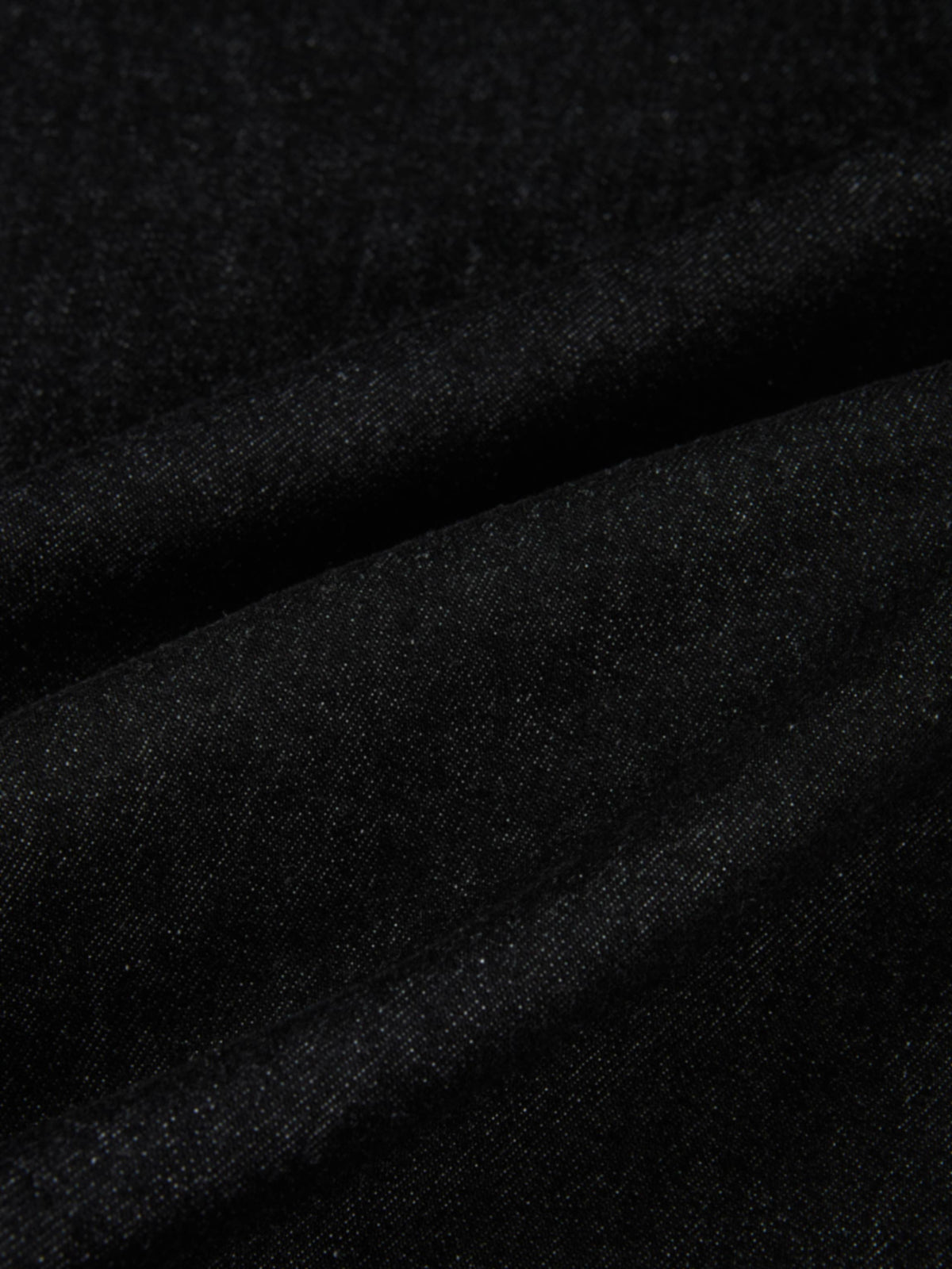 Curved Yoke Aline Denim Skirt - Black
