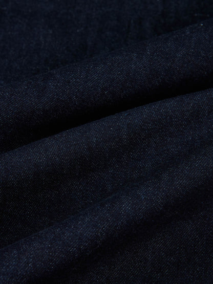 Curved Yoke Aline Denim Skirt - Blue