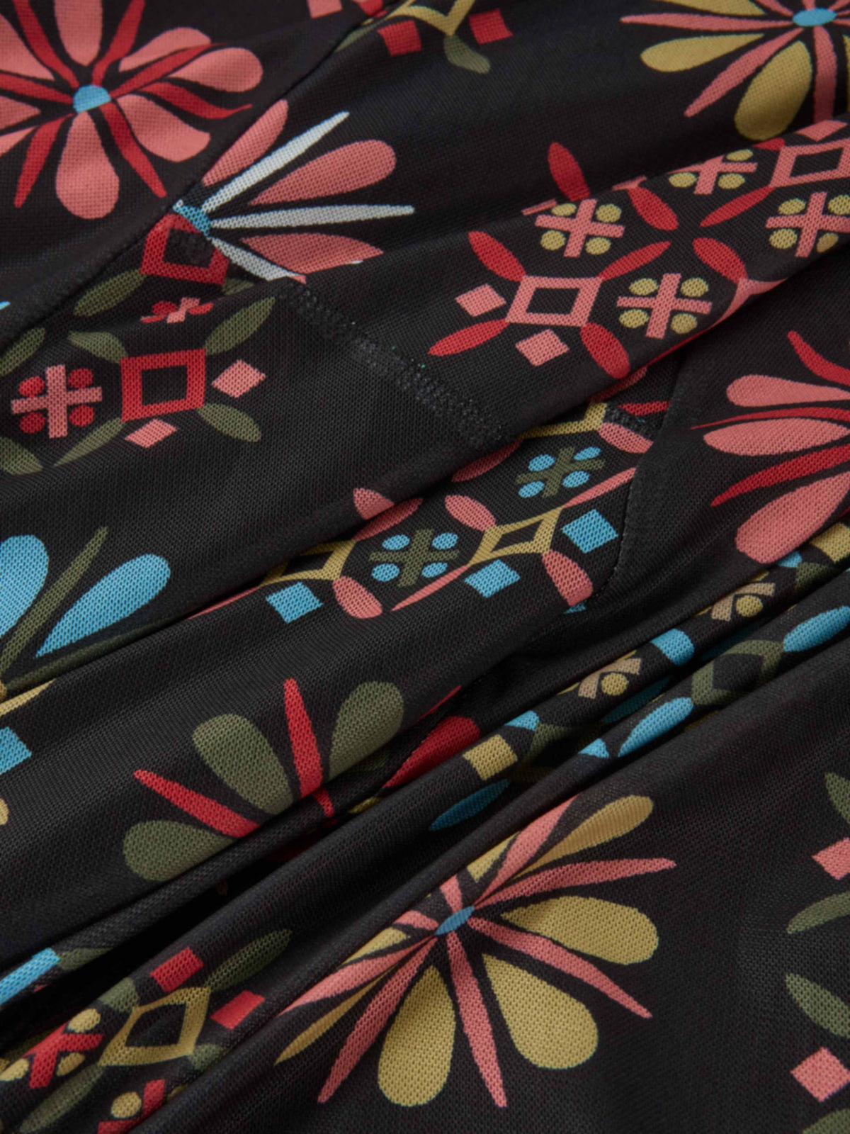Mesh Trumpet Skirt - Color Geo Floral