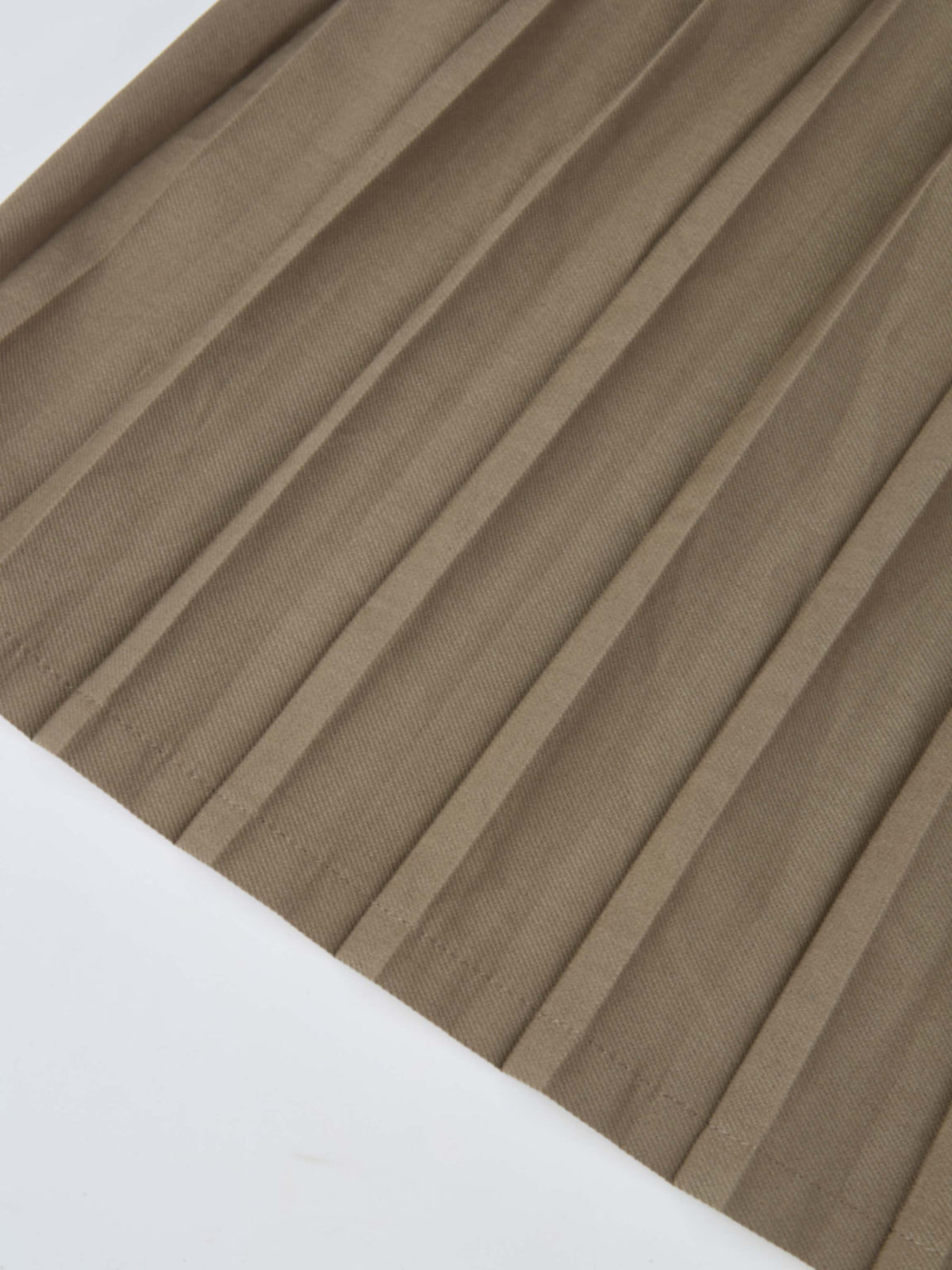 Stitched Pocket Yoke Pleat Skirt - Light Mocha