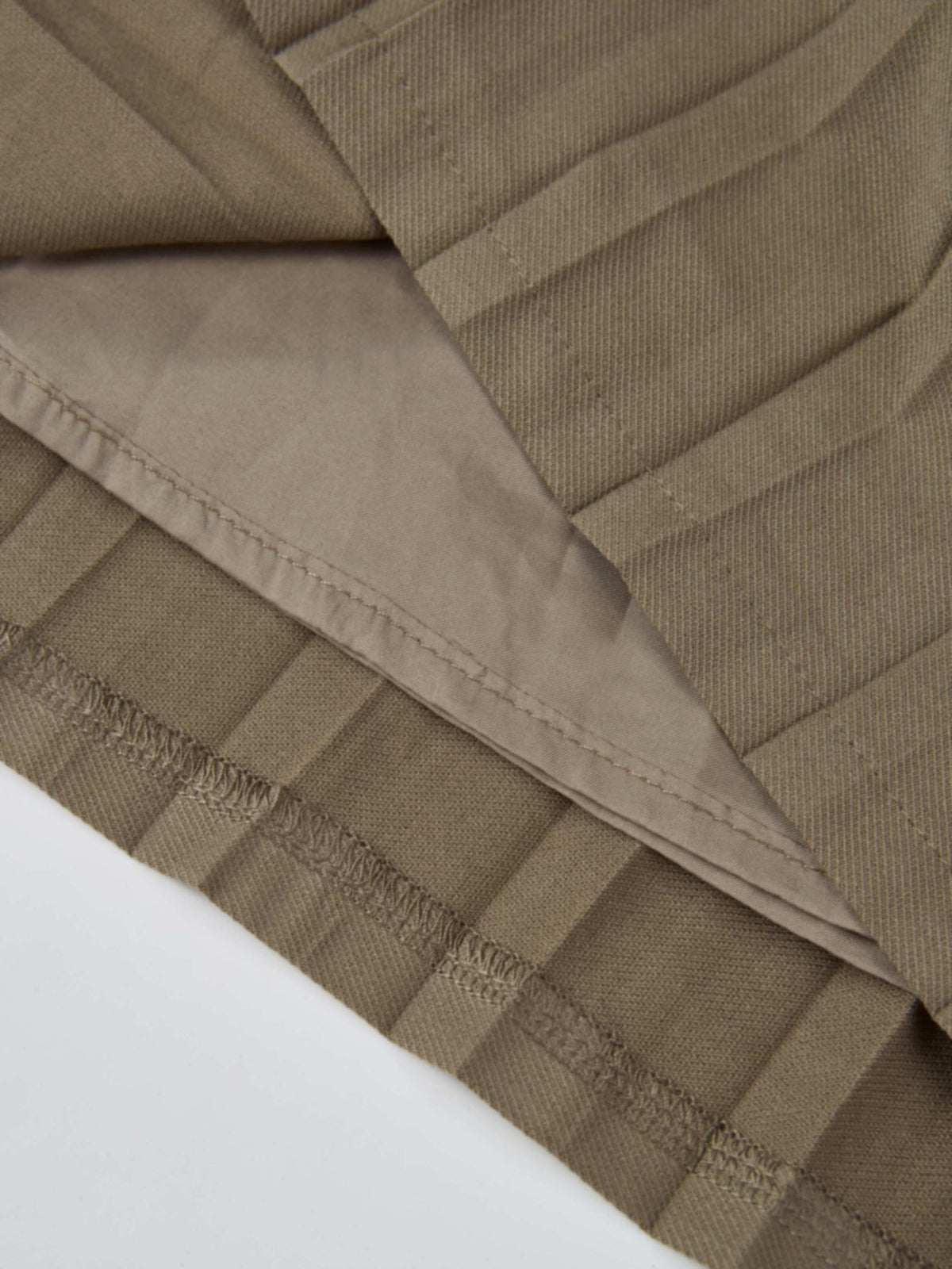 Stitched Pocket Yoke Pleat Skirt - Light Mocha