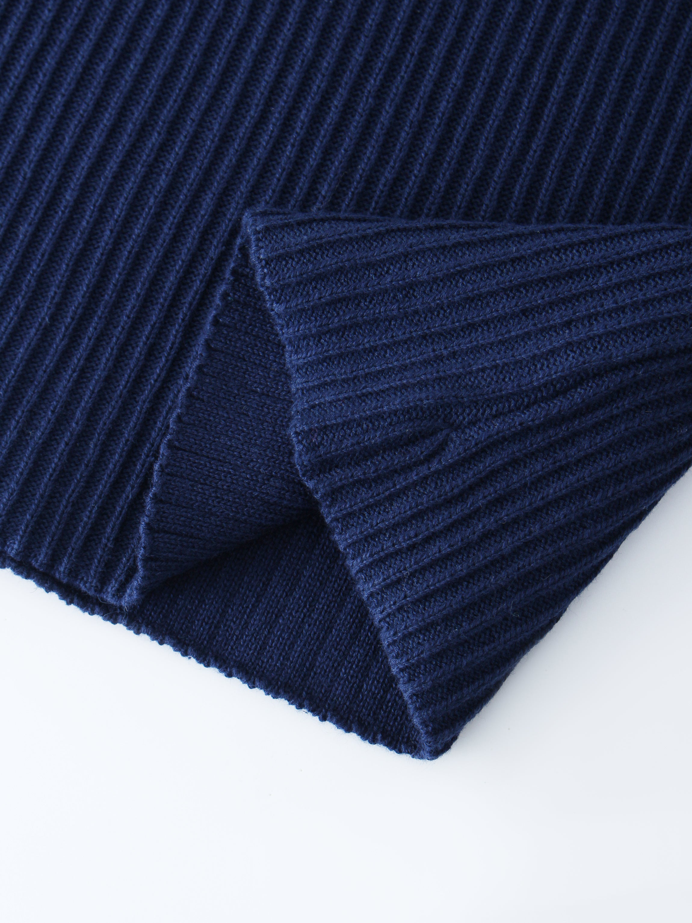 Sleeveless Ribbed Crew-Navy