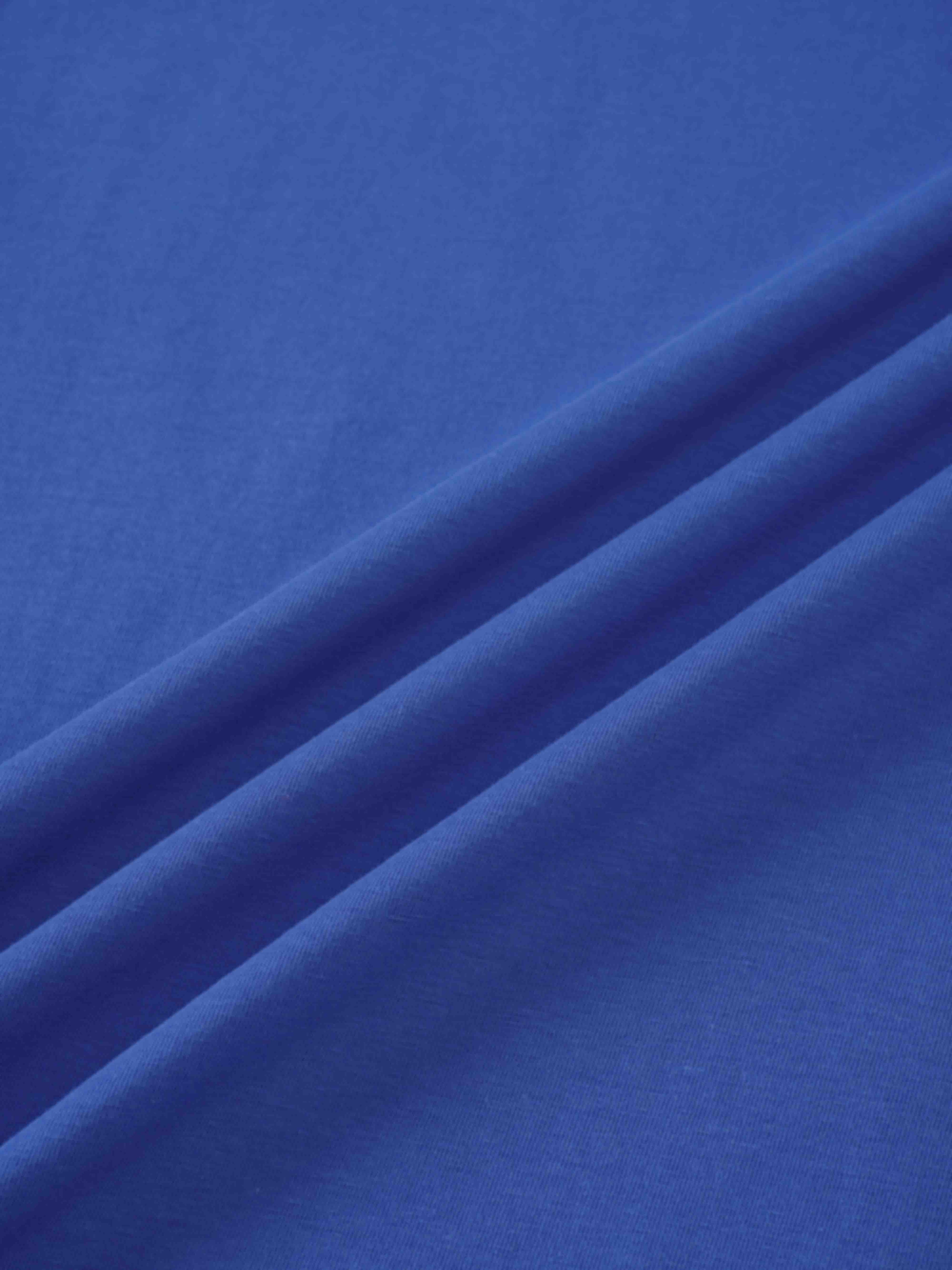 Oversized Rounded Hem T-Shirt-Cobalt Blue