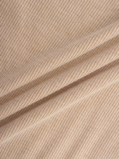 HIGH V RIBBED TEE - 3Q - TAN