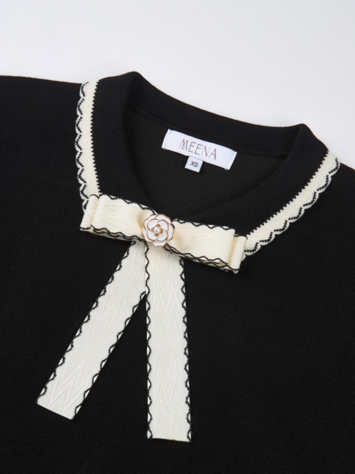 Ribbon Bow Sweater - Black