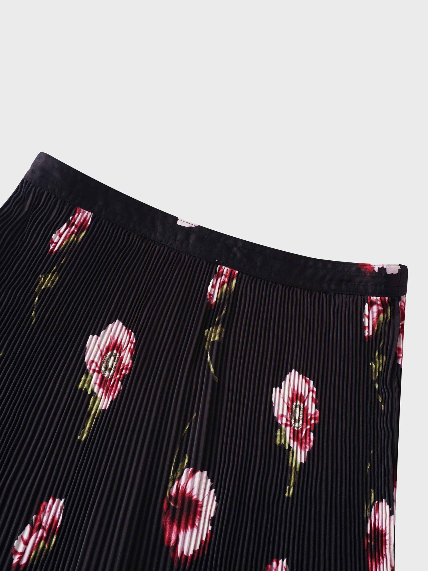 Micro Pleat Tier Skirt - Pink Floral