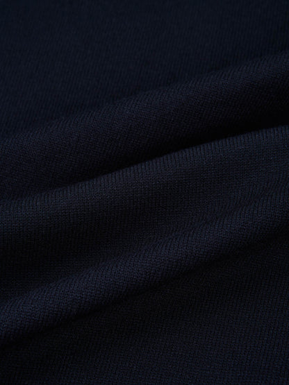 Basic Knit Crew Sweater - Navy