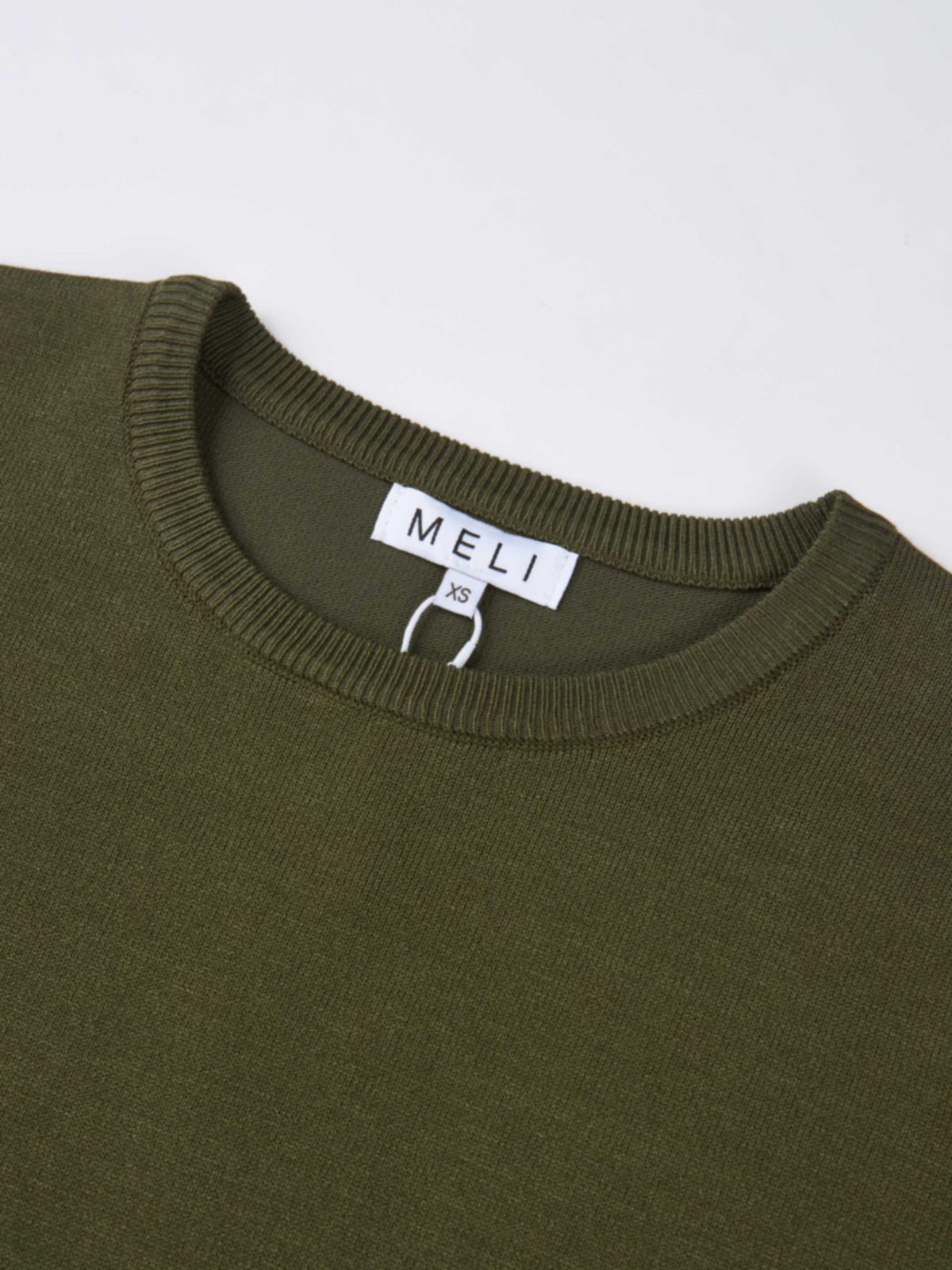 Basic Knit Crew Sweater - Olive Green