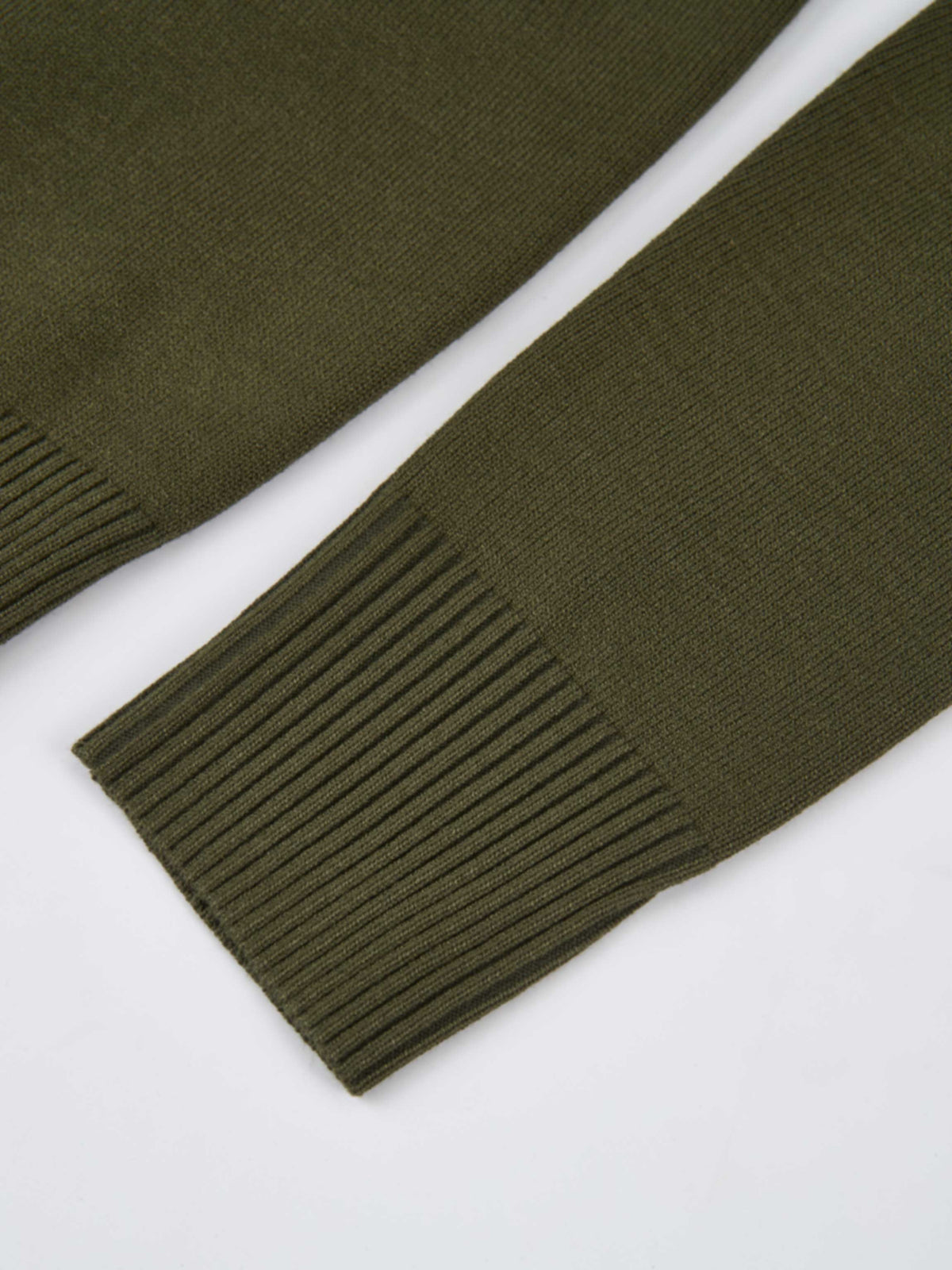 Basic Knit Crew Sweater - Olive Green