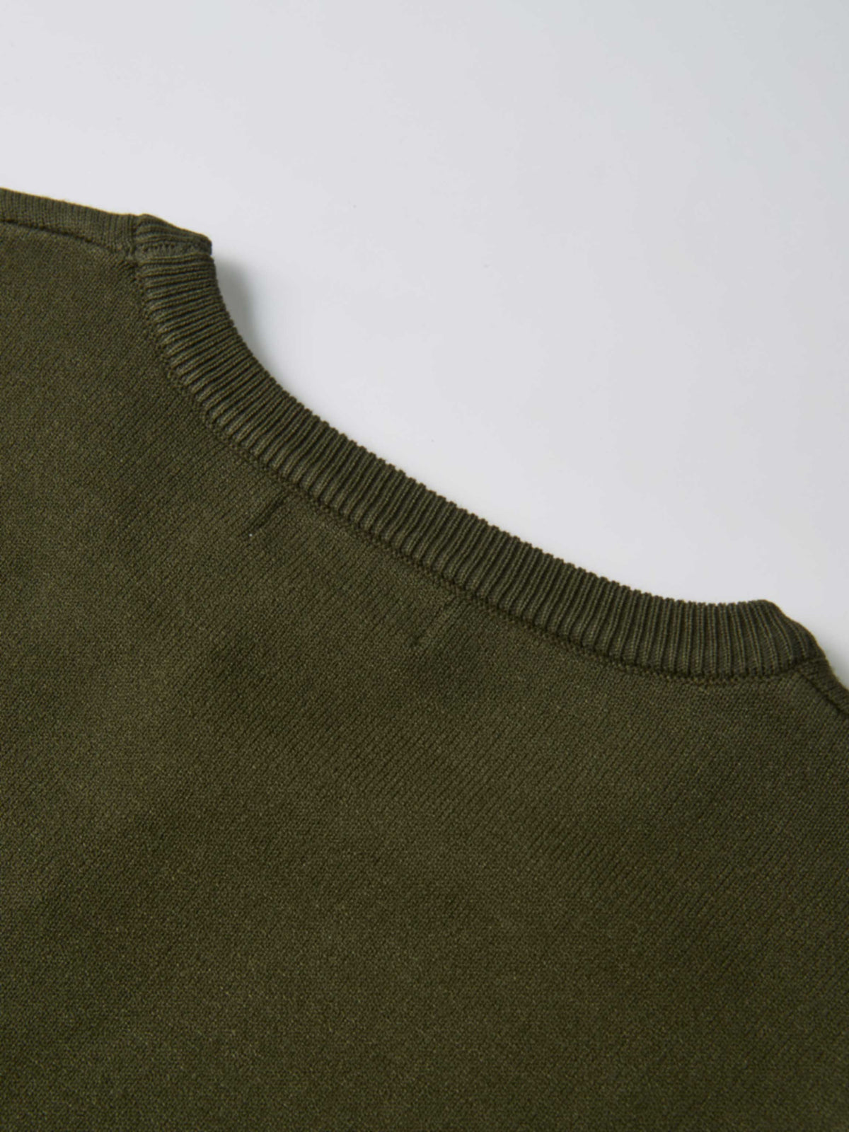 Basic Knit Crew Sweater - Olive Green