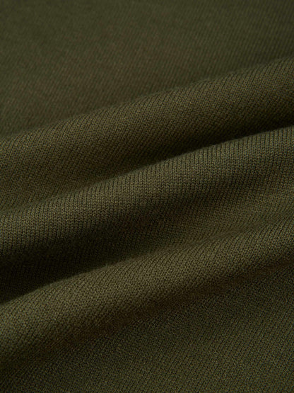 Basic Knit Crew Sweater - Olive Green