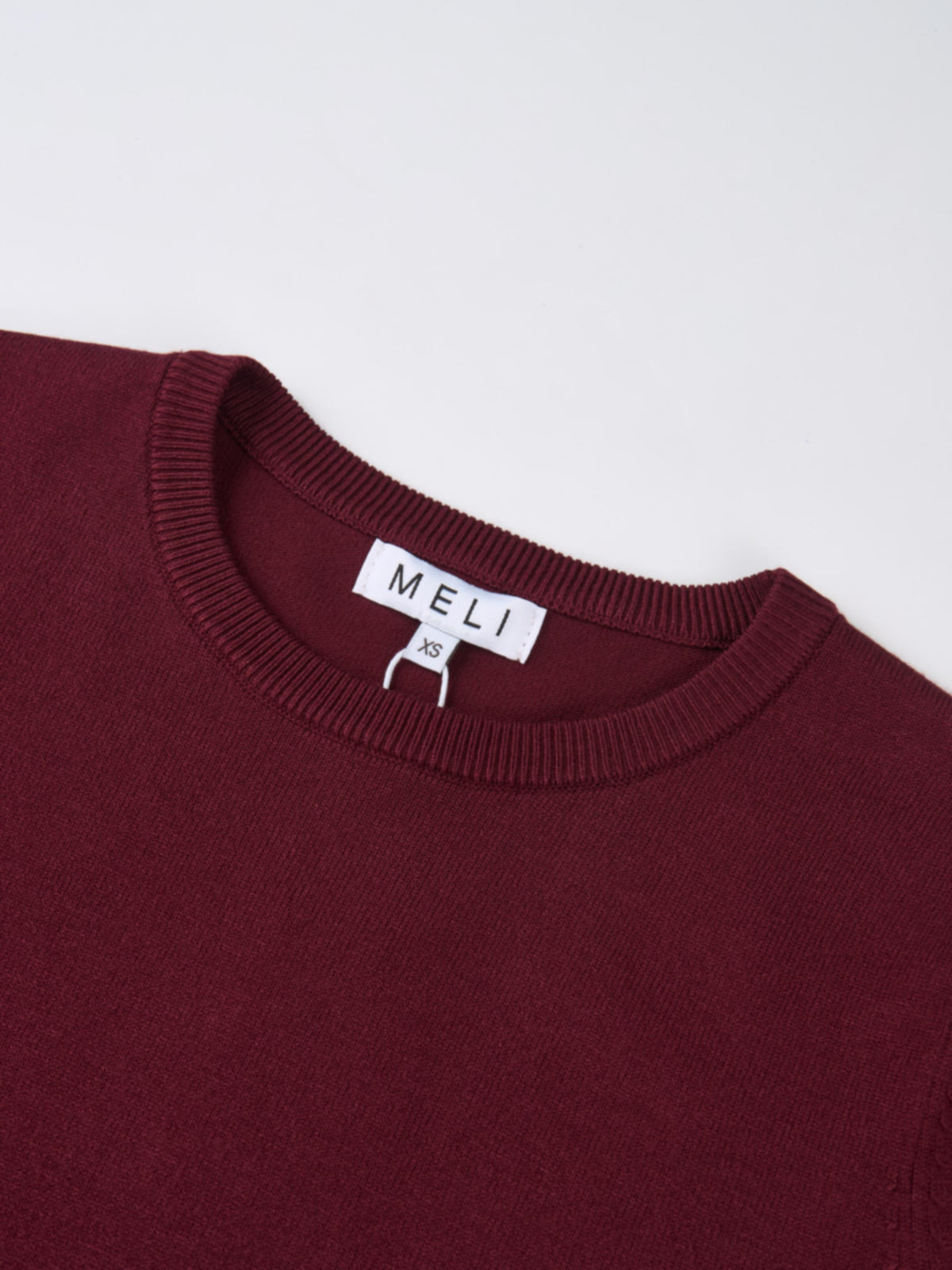 Basic Knit Crew Sweater - Burgundy