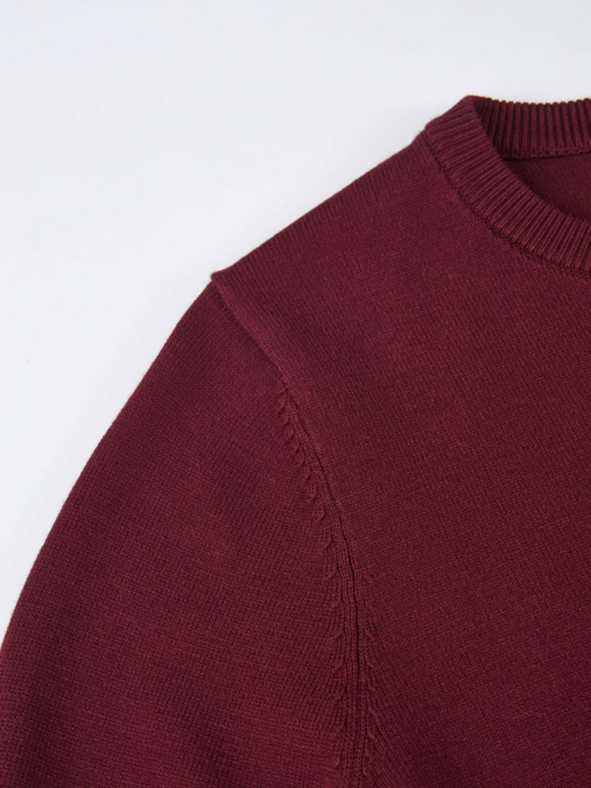 Basic Knit Crew Sweater - Burgundy
